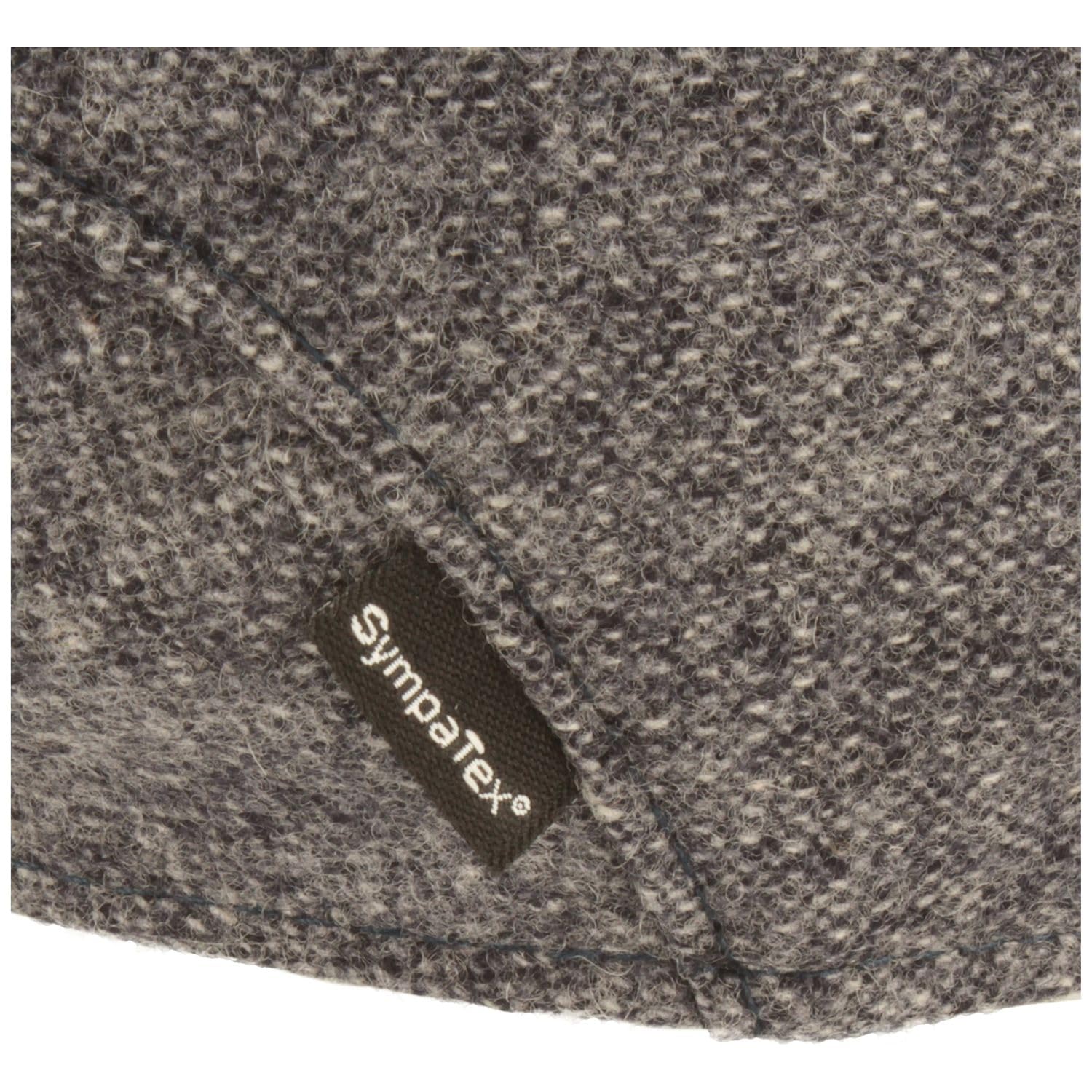Hut Breiter Boina de Invierno con Orejeras | Gorra Gatsby | Chapela con Visera Hecha de 100% Lana en diseño de Espiga con protección para los oidos desplegable.