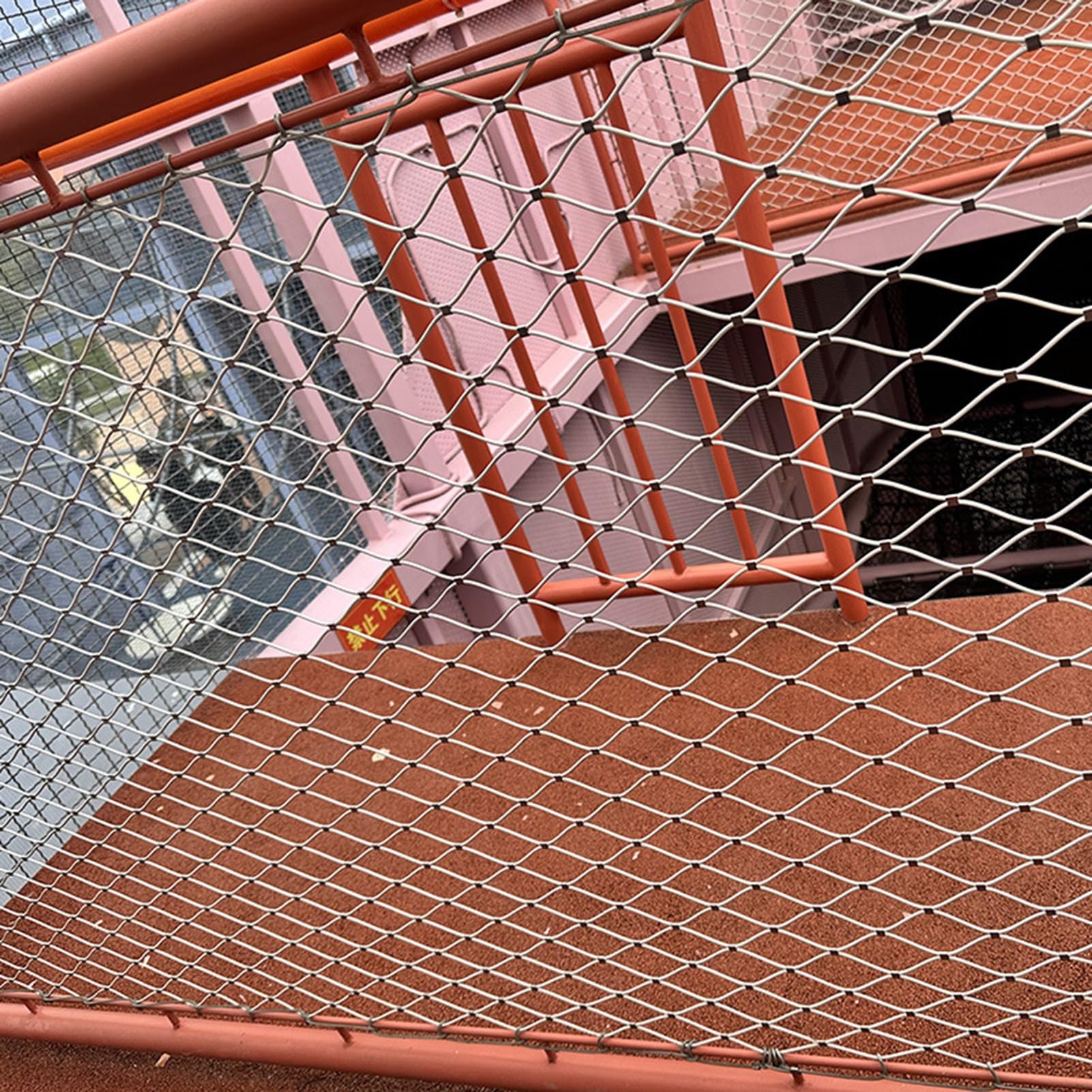 304 Inless - Rete flessibile per balcone, in acciaio, 6 cm, 1,5 mm, 2,5 x 6 m, anti-caduta Seilnetz, per proteggere da esterni