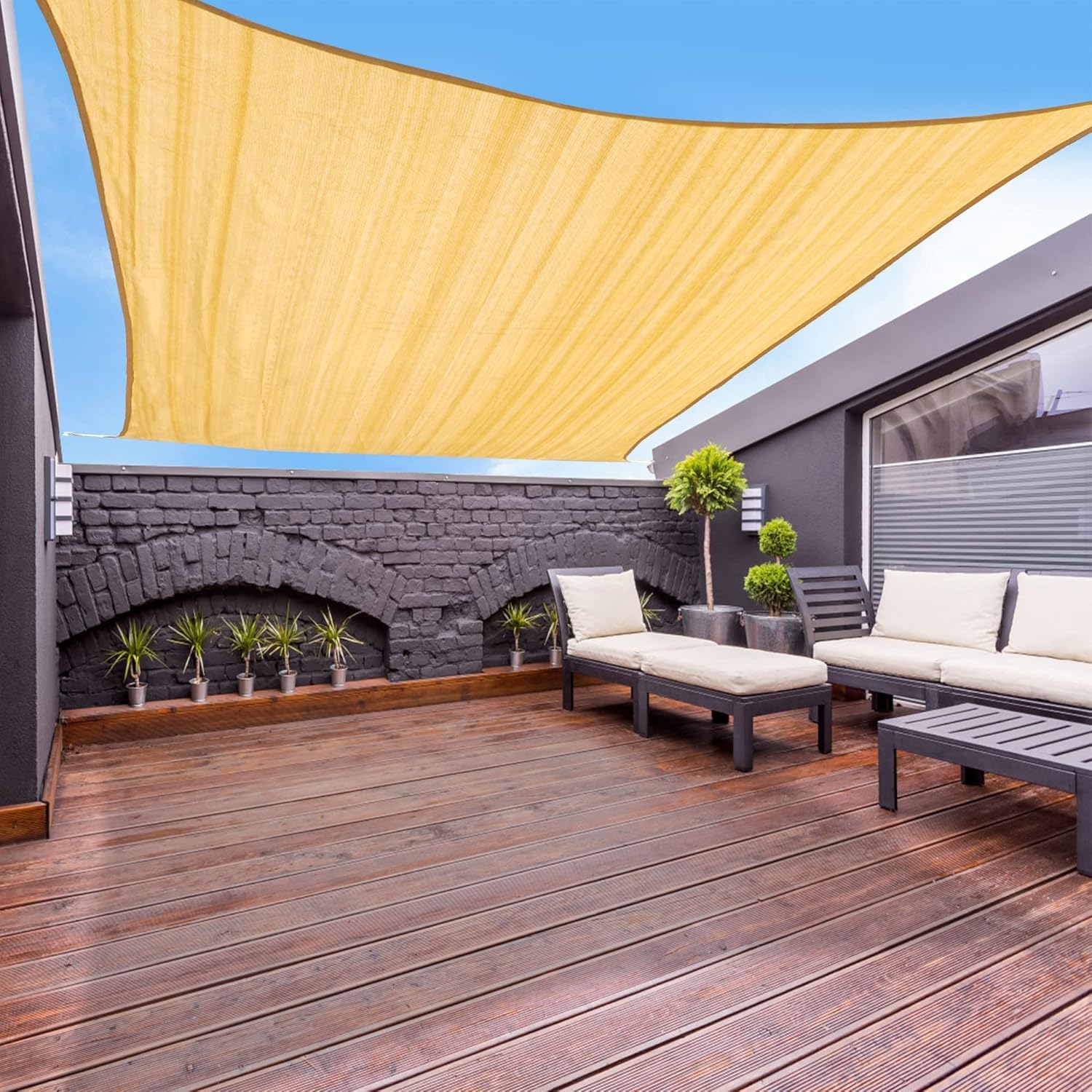 Photo 1 of Yardmaker 10'x13' Sand Rectangle Sun Shade Sail Canopy