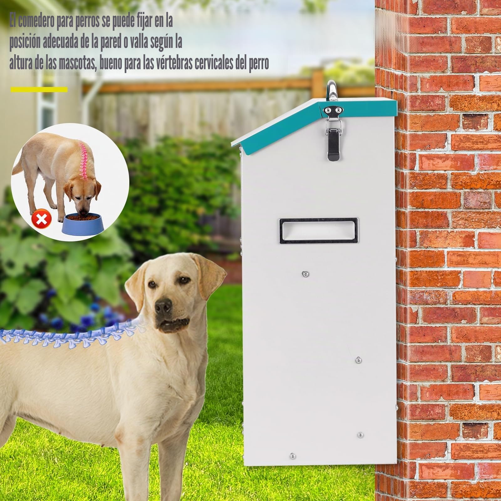 12lbs Futterautomat für Hunde und Katzen automatische Hundefutterautomat Hundefutterspender für Haustiere Outdoor Hundefutterspender Wandhang Selbstfütterungsstatio