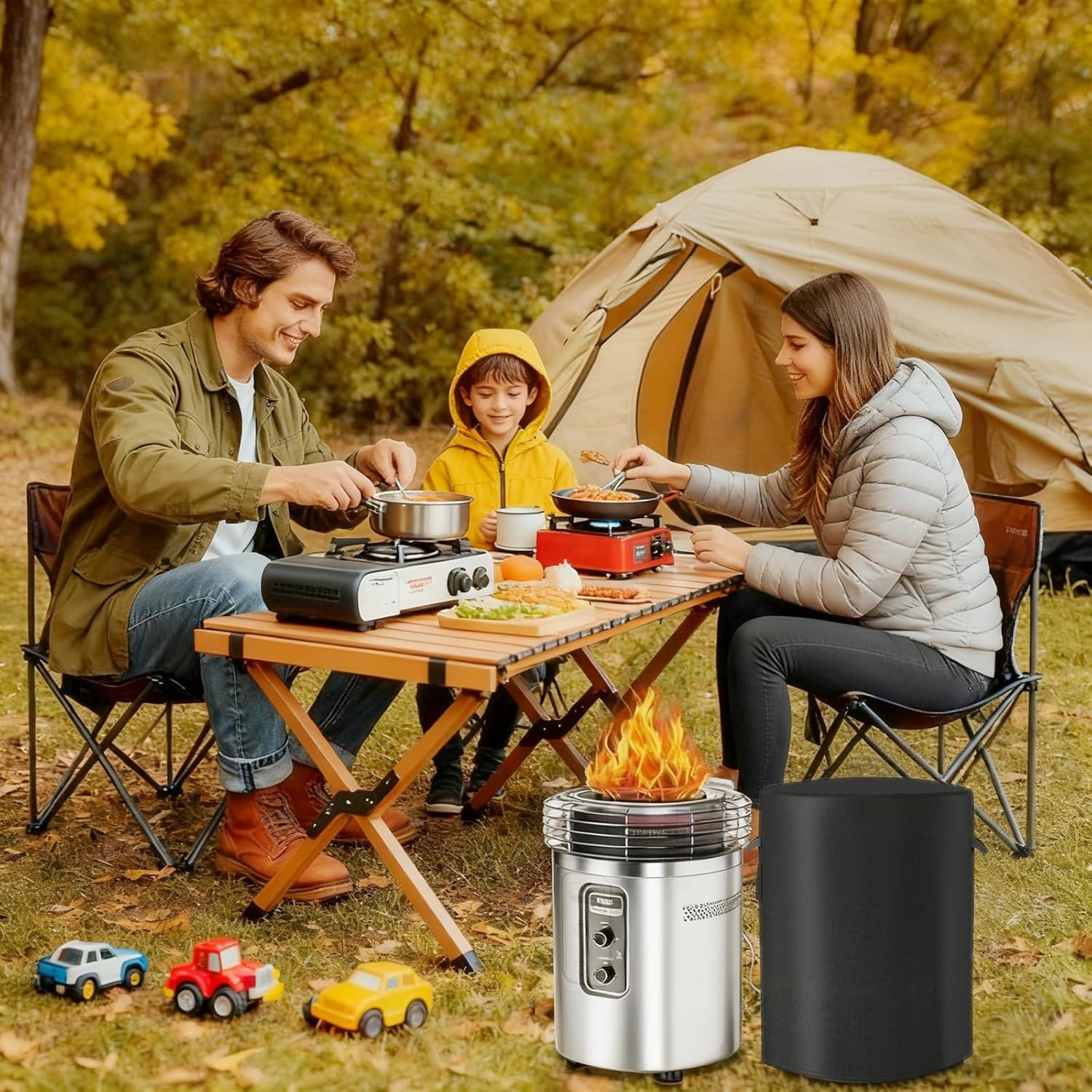 Ninja Fireside 360 Outdoor Heater & Fire Pit, Waterproof Firepit Covers Round,24" D x 29" H