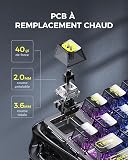 GravaStar Mercury K1 Lite Clavier Gamer Mécanique sans Fil,Noir Transparent - 4