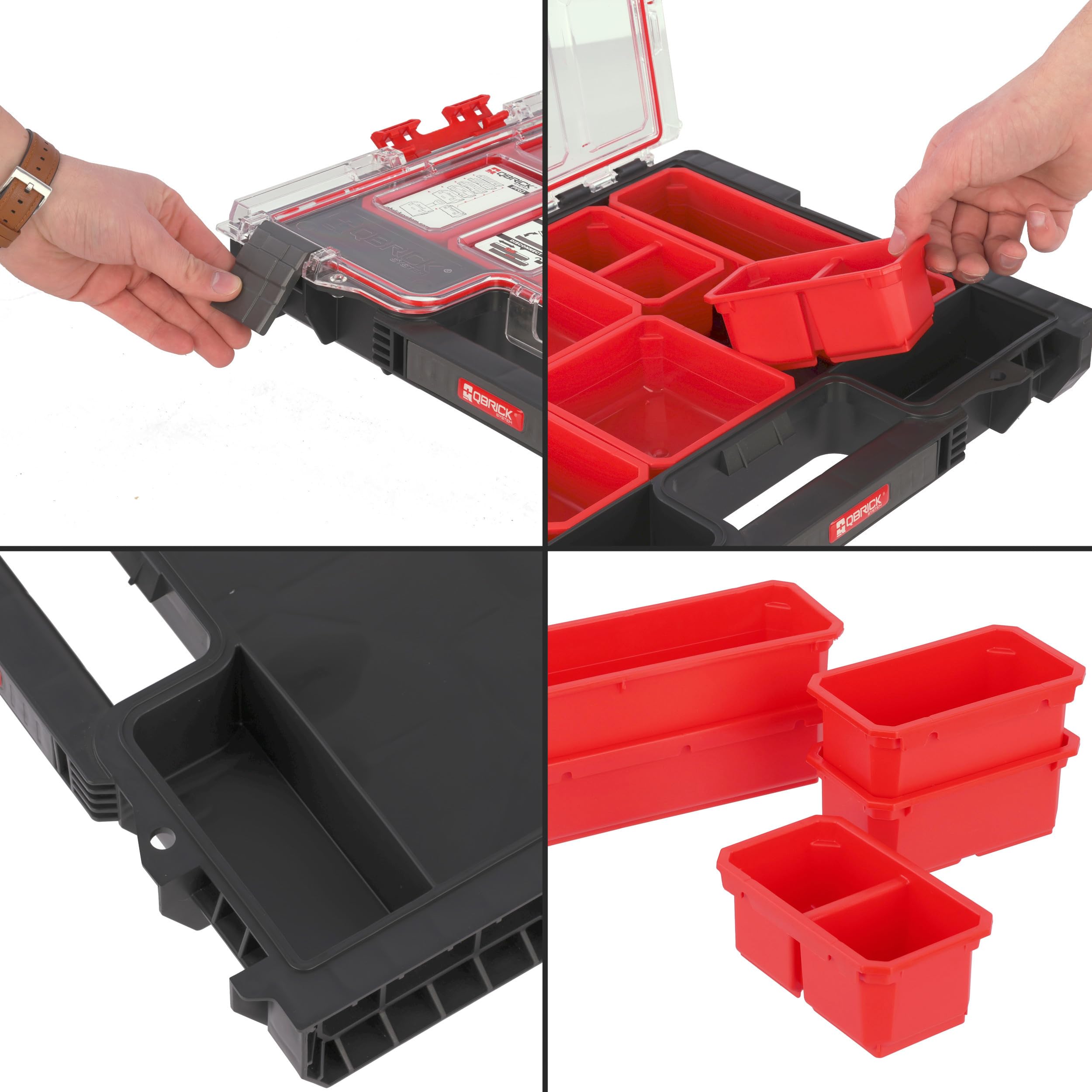 Cassetta degli attrezzi con organizer, set medio, scatole modulari rimovibili PRO