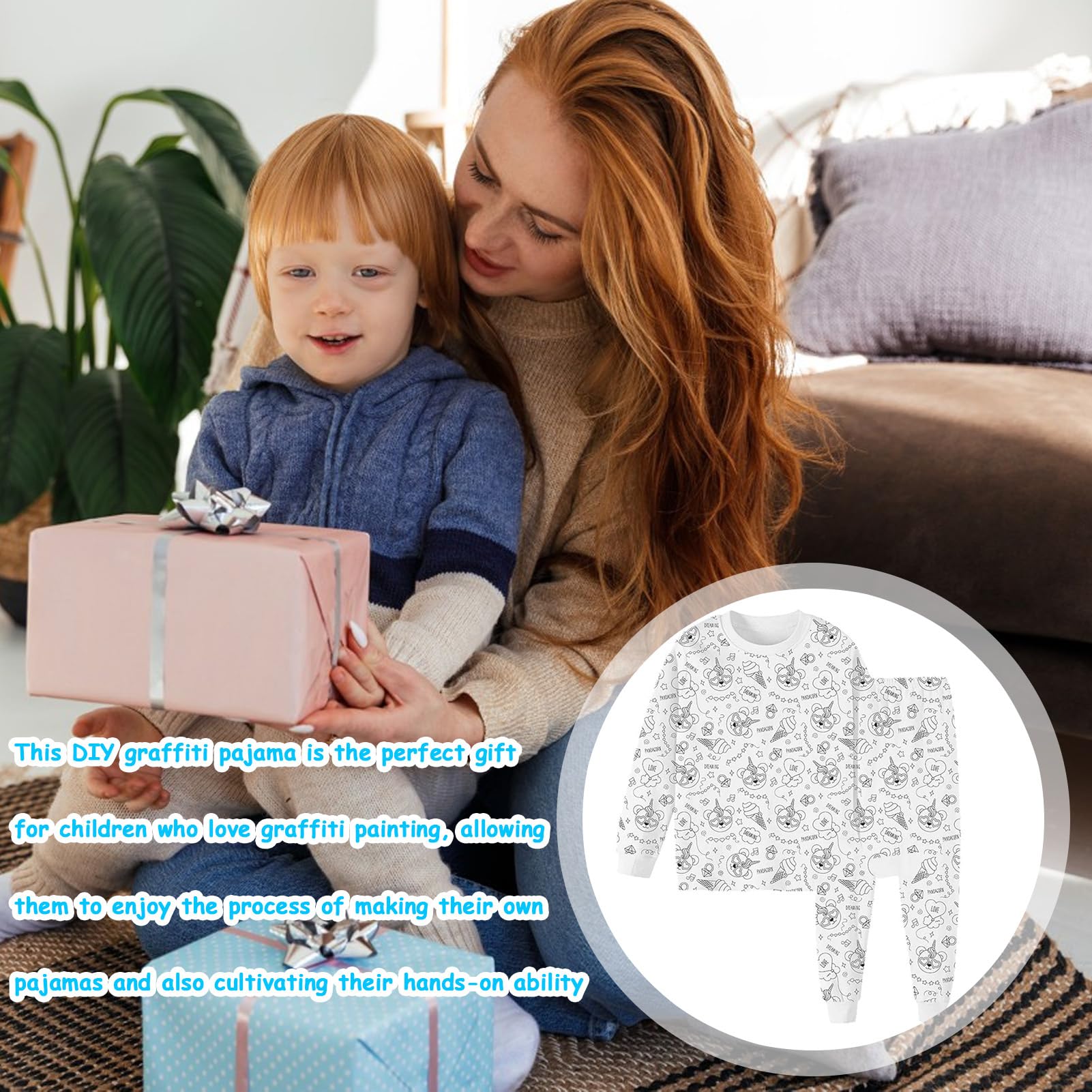 Pyjama à Colorier Pyjama Pour Enfant DIY Peint à La Main Ensemble Coloriage Pyjama A Imprimer