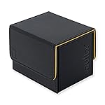 Vault X Trading Card Sideloading Deck Box, 100+ sleeved cards, Premium Exo-Tec Material, Card Holder Storage Box, Detachable Magnetic Lid, for MTG Commander Game, TCG (Black/Electric Yellow)