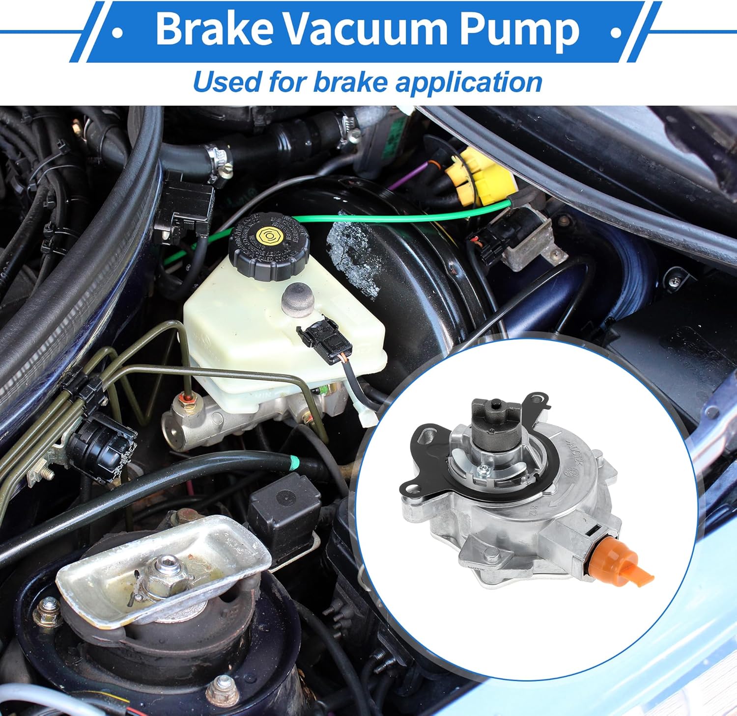 Brake Vacuum Pump No.BM5G2A451ED/1754052 Engine Vacuum Pump for Ford Fiesta 2013-2017 Aluminum Alloy Silver Tone 1 Pc