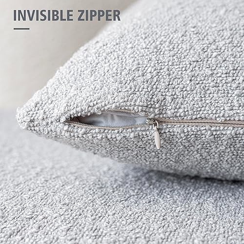 Miniatura 3 de Foindtower - Paquete de 2 fundas de almohada con textura de rizo, fundas de almohada sólidas, acogedoras, decorativas, tejidas, para silla, sofá,