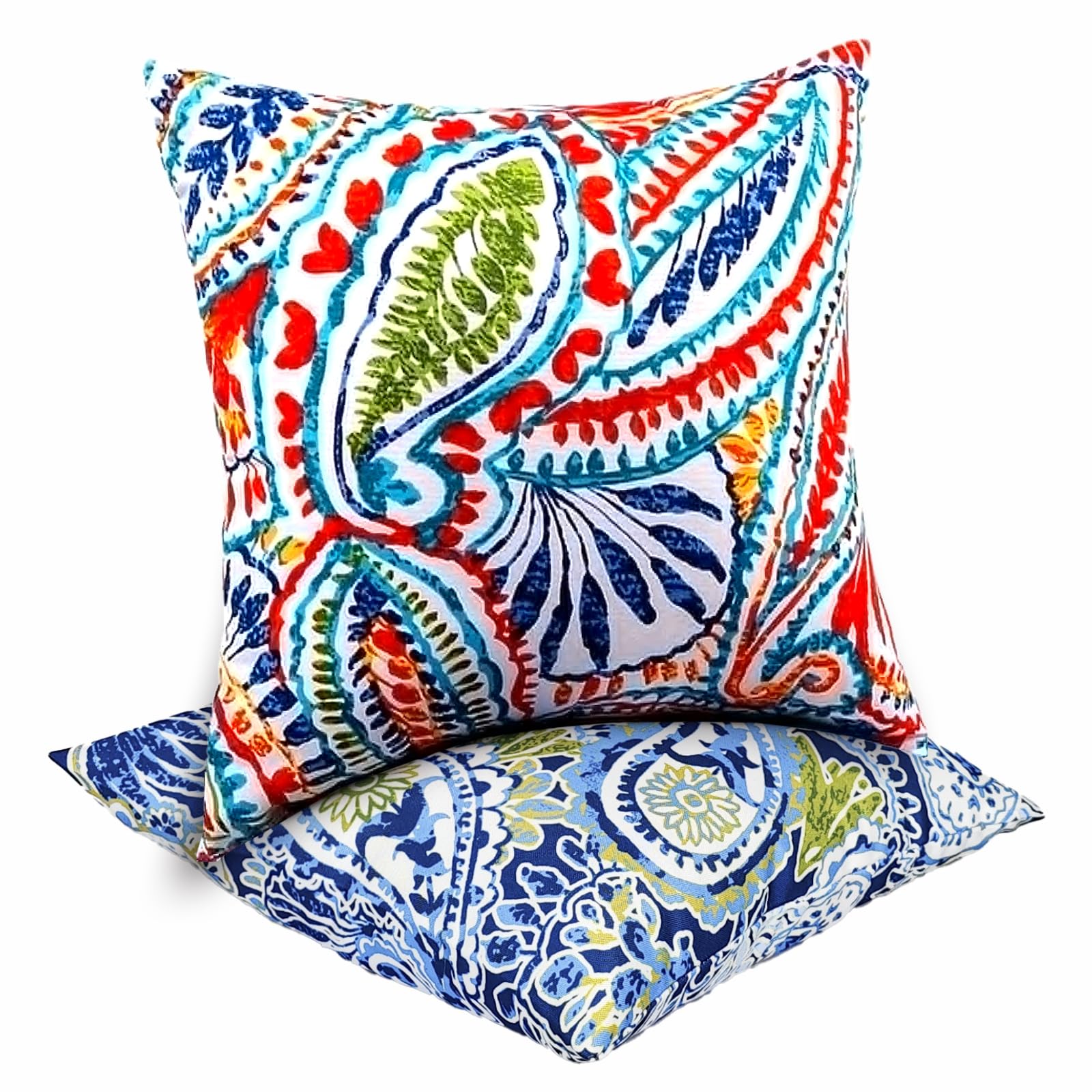 JMGBird 2 Colors Green and Red Outdoor Pillows Waterproof Throw Pillows