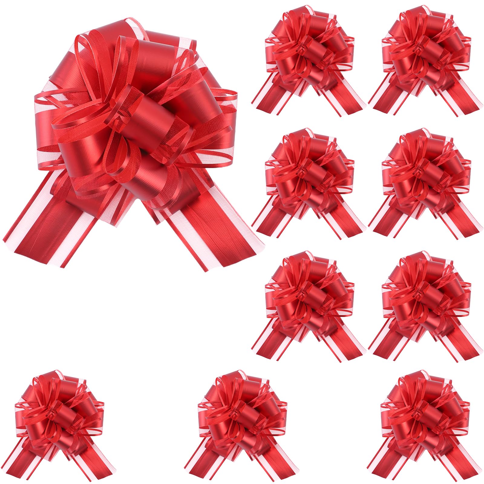 Noeuds Cadeau 15 cm Grands Décoratifs d'emballage Cadeau Rouge pour Mariage Anniversaire Noël