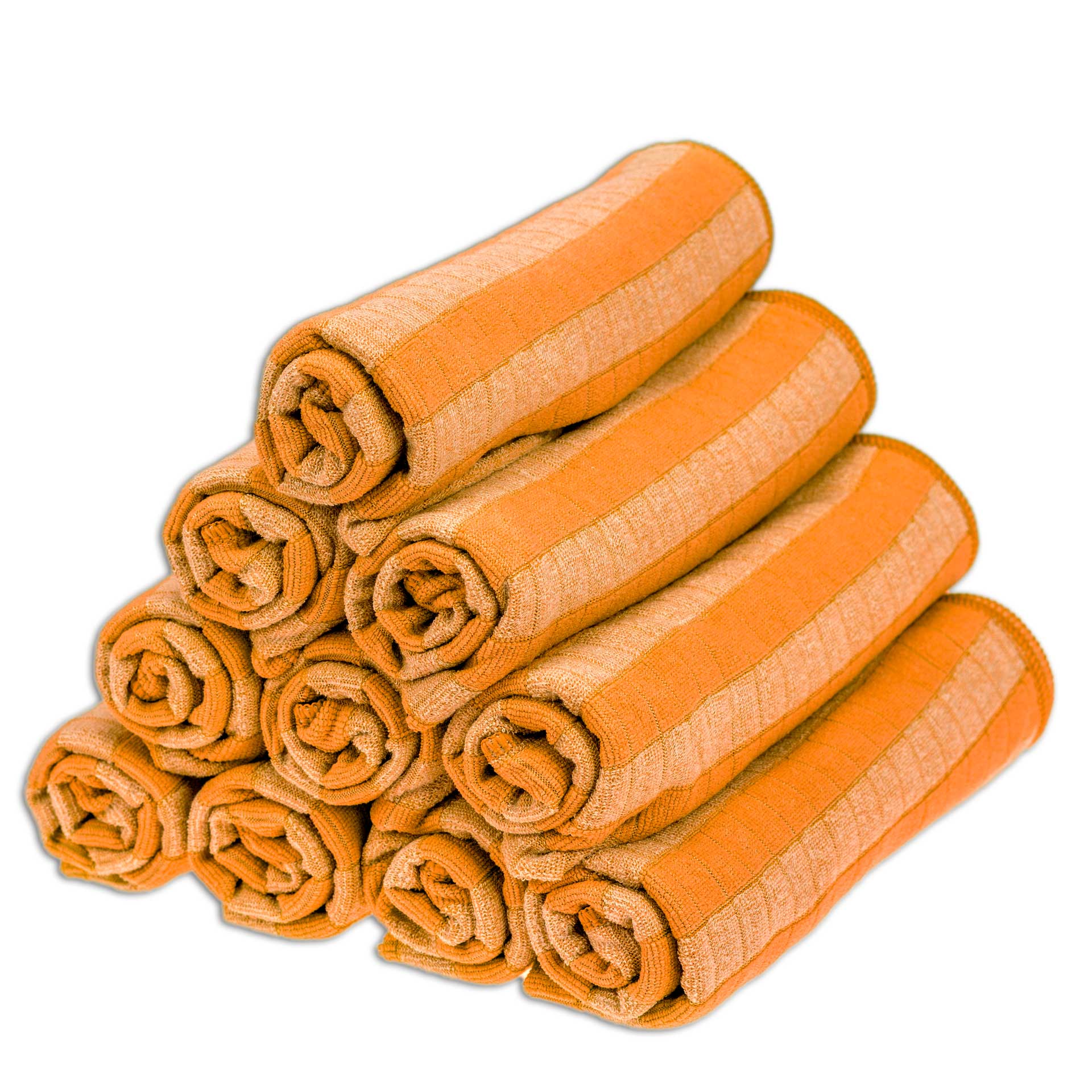 Lot De 10 Torchons Microfibre Bambou 60x40cm Orange - Ultra Absorbants, Antibactériens Et Lavables 95°C