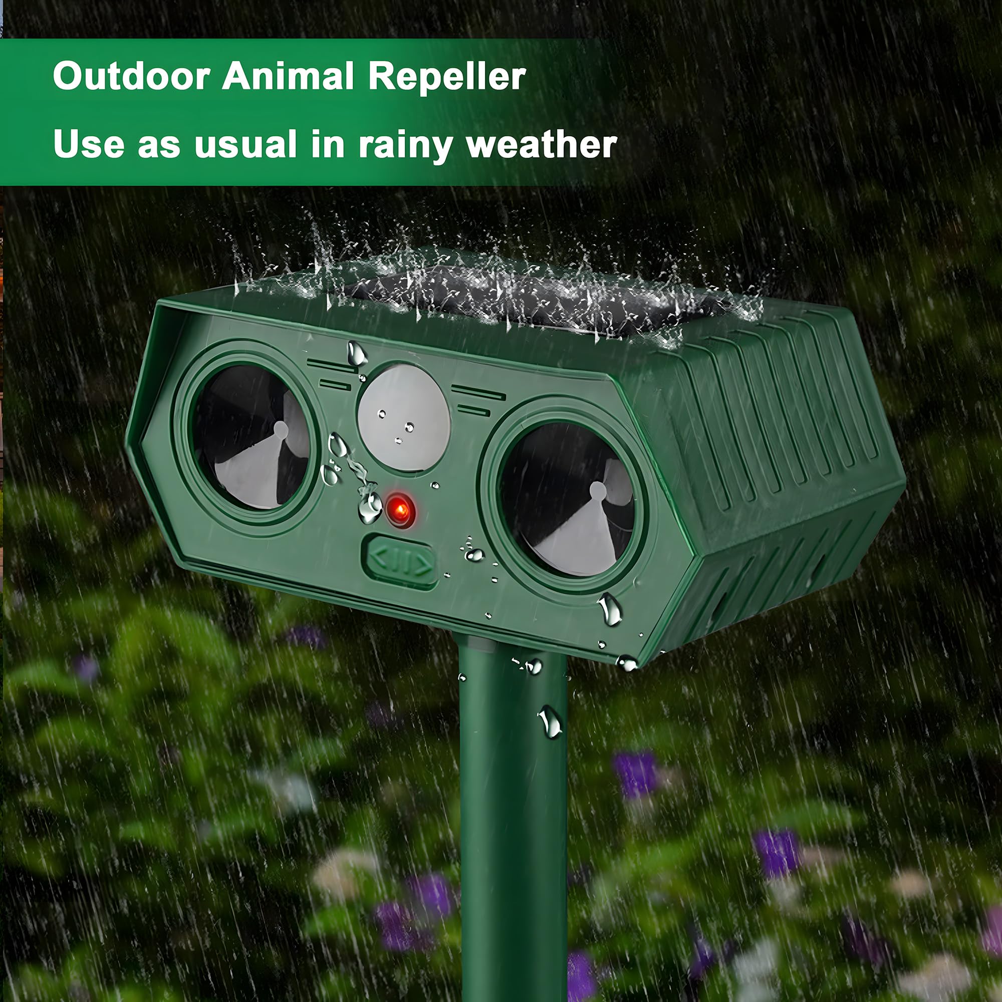4 repelentes ultrasónicos de gatos para jardines del Reino Unido, repelente de animales alimentado por energía solar, repelente de plagas impermeable IP55 con 2 modos de sensor de movimiento y luz