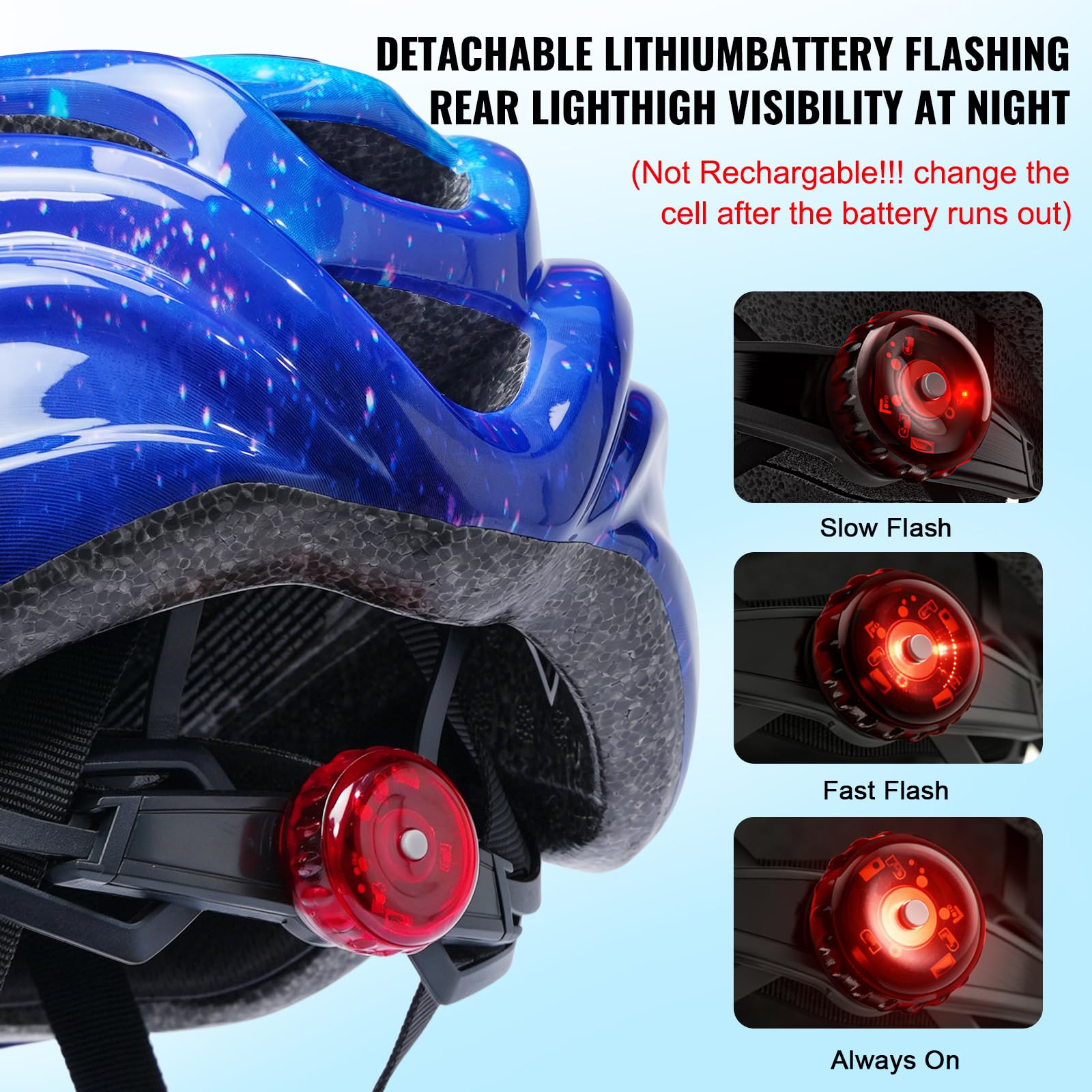 Casque de vélo pour Enfants avec lumière et visière pour garçons et Filles, Casque de vélo pour Enfants (50-57 cm)