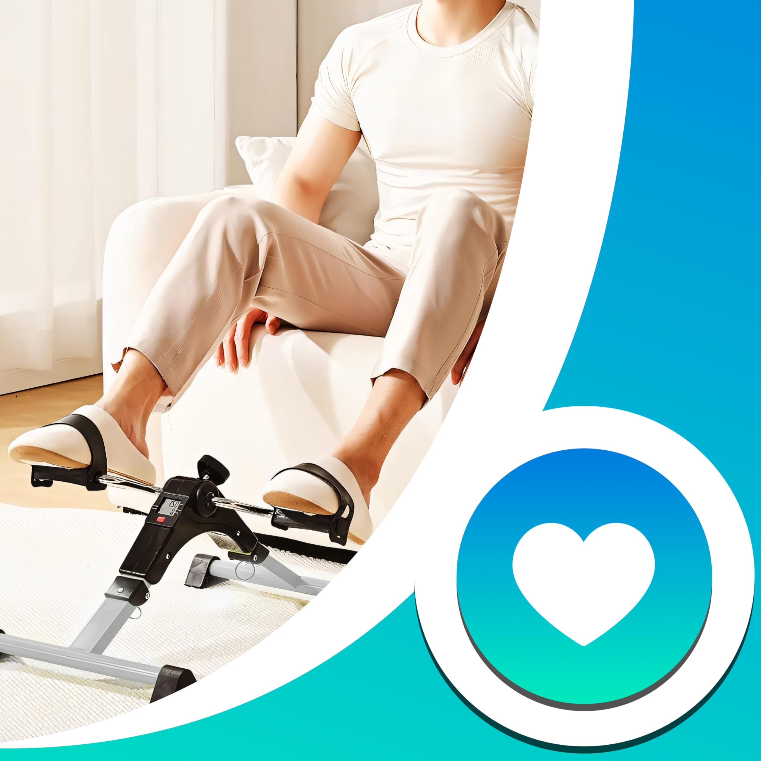 Retoo Pedaltrainer Mini Heimtrainer für Senioren – Leiser Arm- & Beintrainer mit LCD-Display, Einstellbarer Widerstand, Kompakt, Zuhause