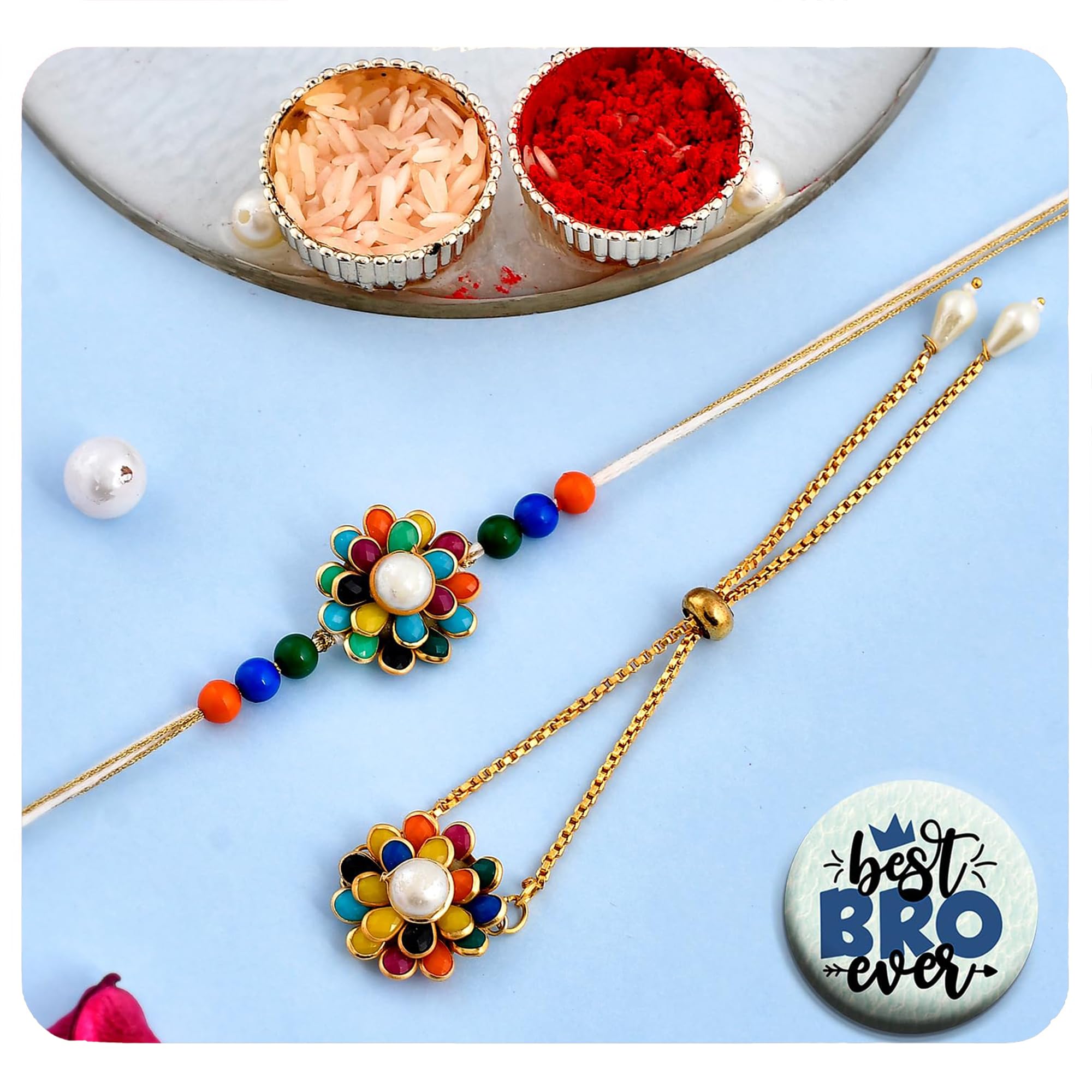 Ascension Couple Bracelet Rakhi Set For Bhaiya & Bhabhi Raksha Bandhan Rakhi Bracelet Set for Brother Sister Bhaiya Bhabhi Rakhi with Roli Tilak & Best Brother Fridge Magnet (B0CD2JSV5G) Amazon Price History, Amazon Price Tracker