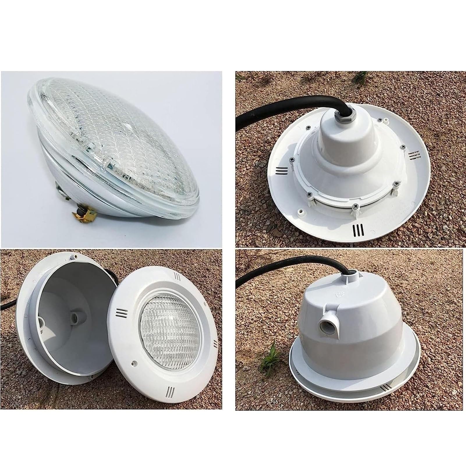 Faretto Subacqueo per Laghetti - Fari LED per Piscina con Nicchia PAR56 in Acciaio Inox 12V AC IP68 Lampada da Incasso Subacquea con Impermeabilizzazione A Membrana(9w)