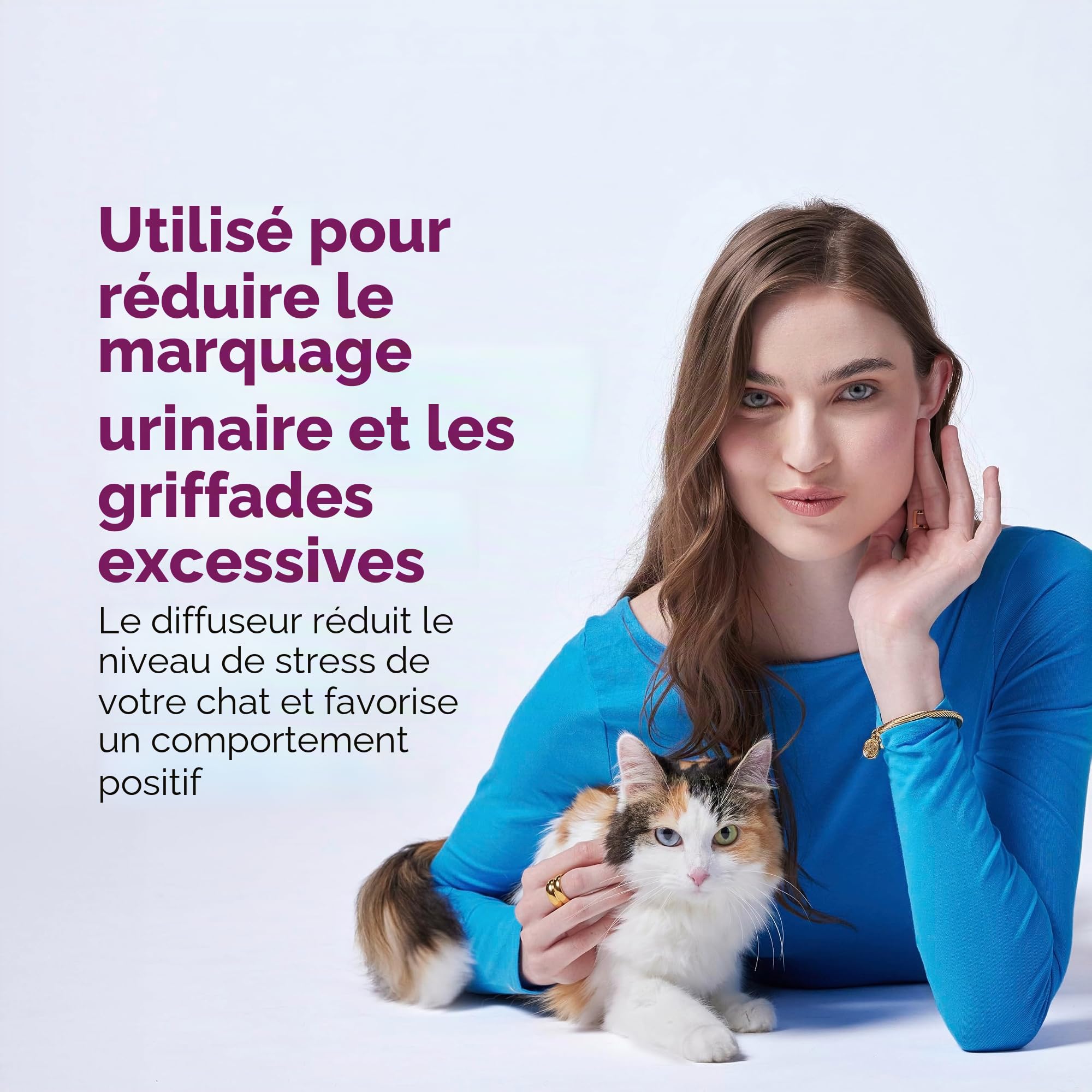 Comfort Zone Kit de démarrage diffuseur apaisant pour Chat : 1 diffuseur et Recharge, phéromones pour réduire Le Stress, la pulvérisation et Les griffures