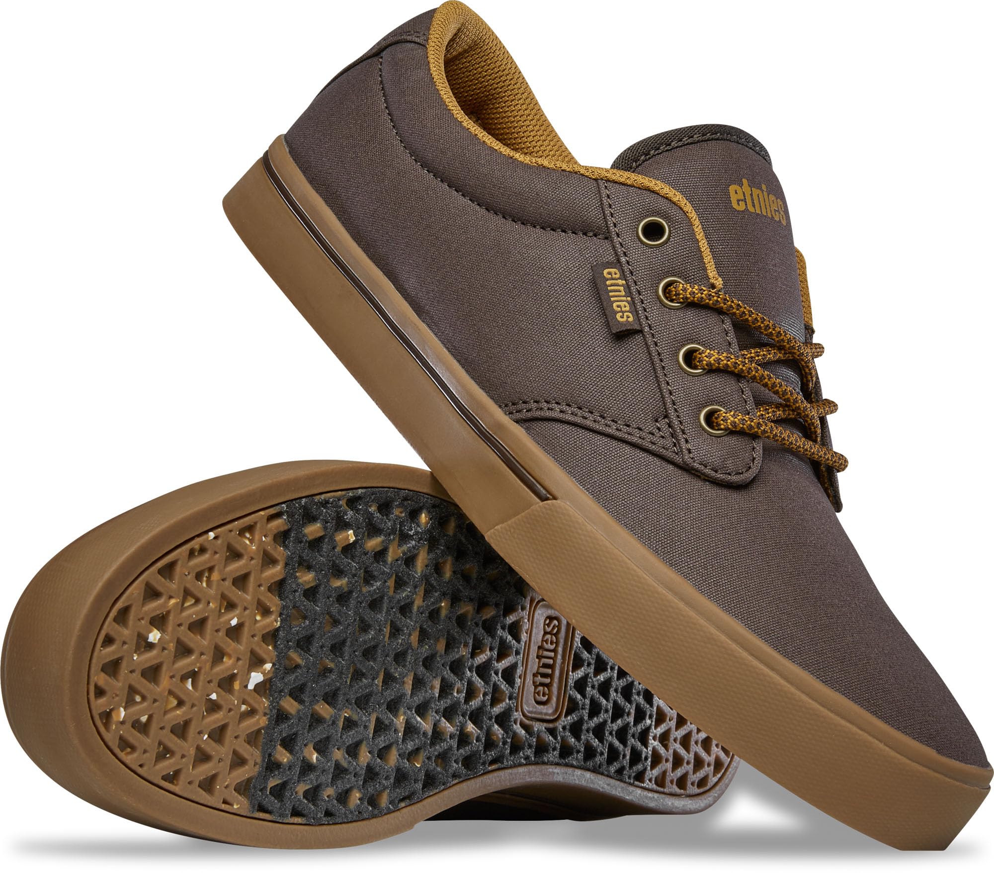 Etnies Jameson 2 Eco - Performance Skate, Construcción Reforzada, Confort Acolchado, Zapatillas Diarias - Brown/Beige/Gum - 45.5
