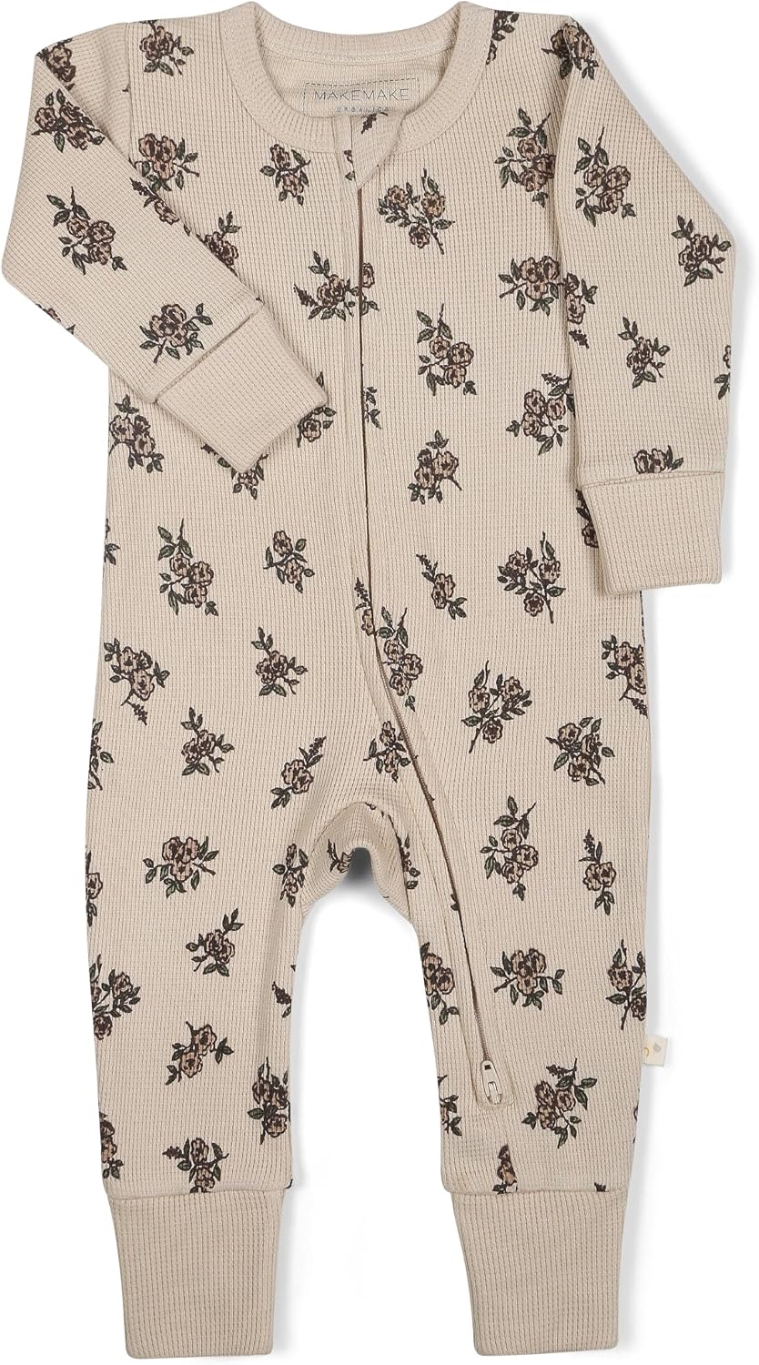 MakeMake Organics GOTS Certified Organic Baby Clothes 2-Way zip romper Footie Infant Gender Neutral Baby Boy Girls