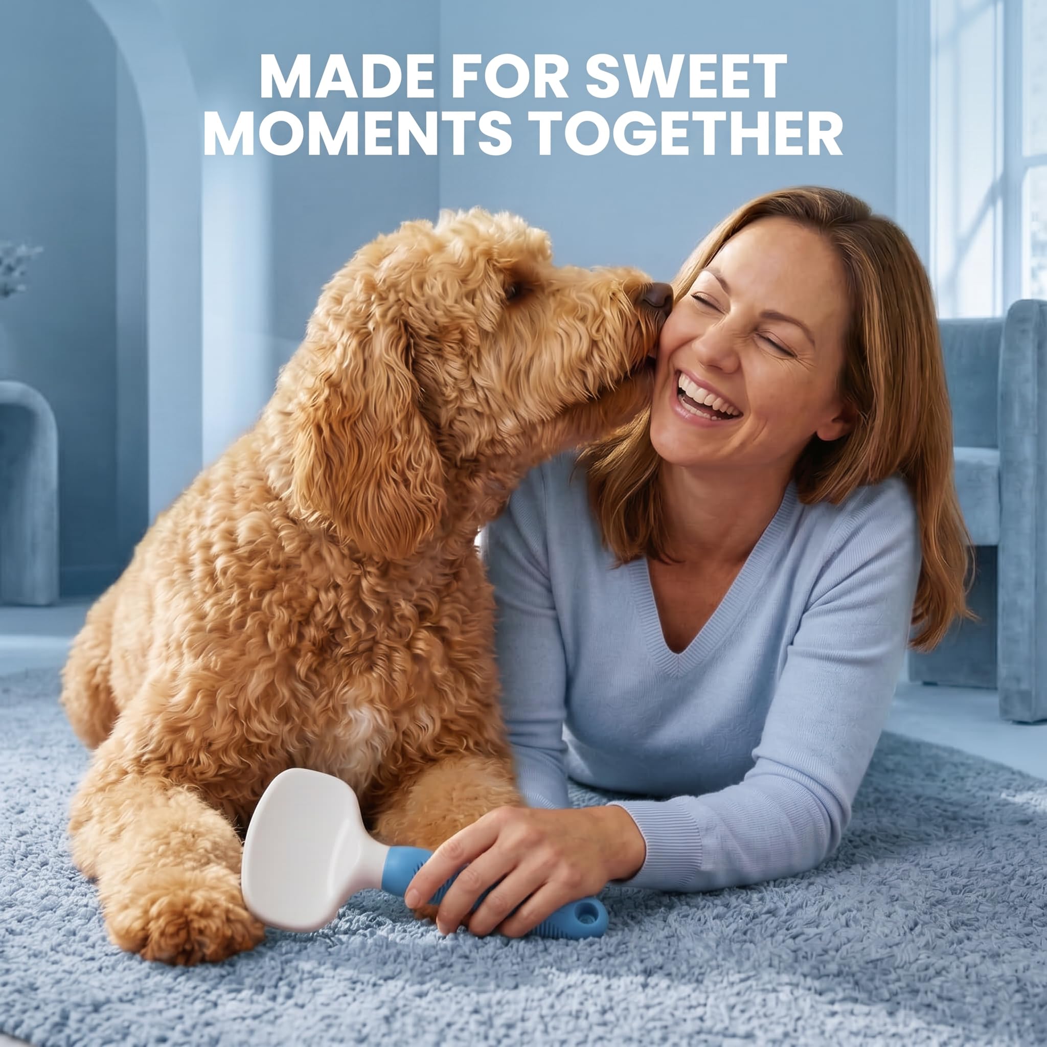 Poodle Pet - Cepillo para perros, gatos, conejos, cepillo para perros para pelo mate/suelto, pelaje, nudo, cepillo para garabatos para perros, pelo corto y largo, cepillo para perros para el aseo de