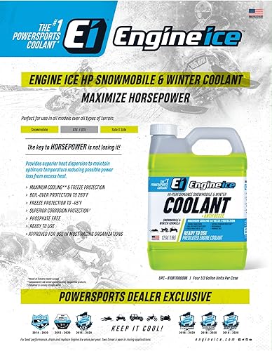 Miniatura 3 de Engine Ice Anticongelante refrigerante para moto de nieve y fórmula de invierno de alto rendimiento, paquete de 2 unidades verde flúor