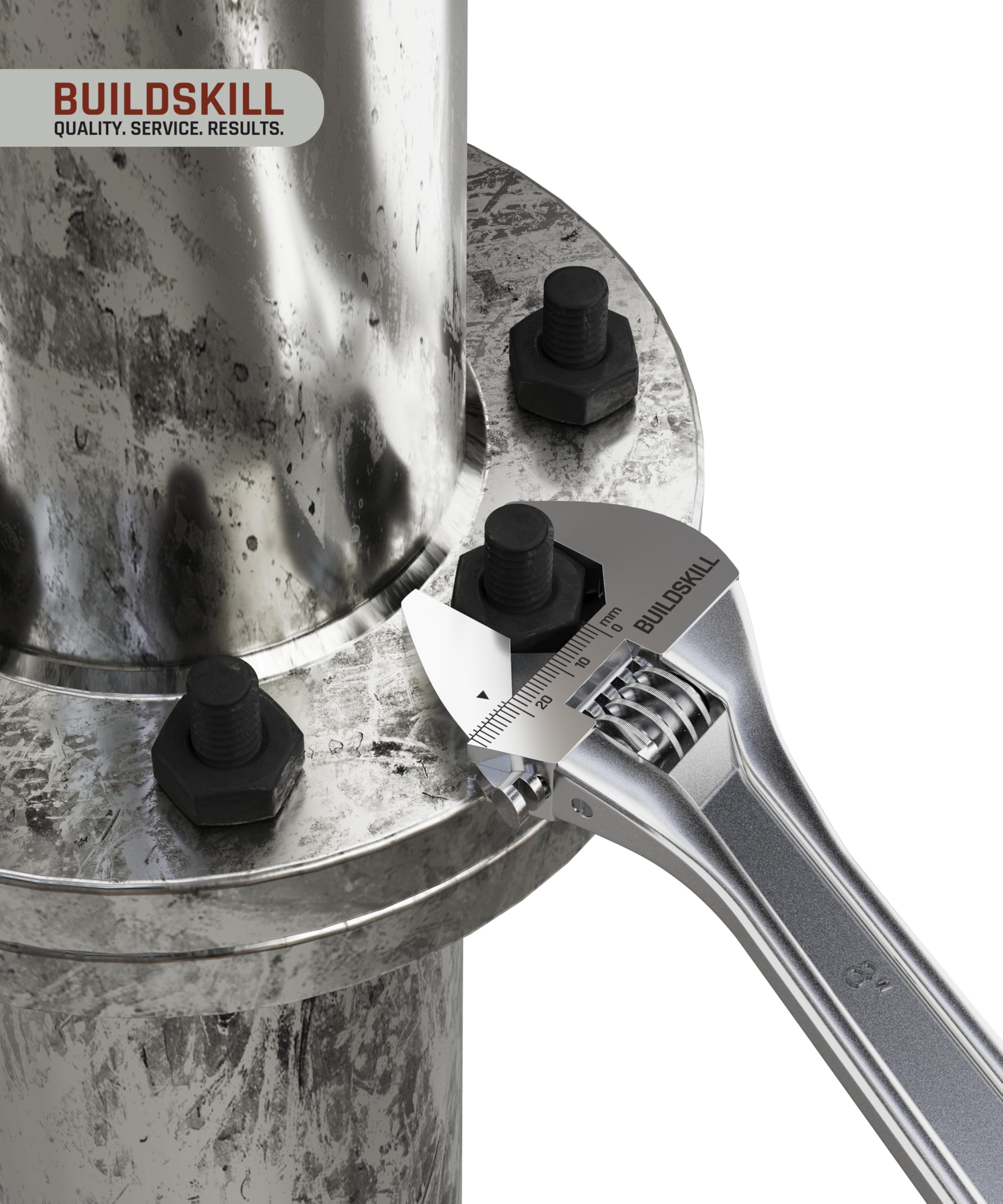BUILDSKILL 8" 200mm Adjustable wrench | Chrome Vanadium Steel | Professional & Home Use | Single sided | Rust resistant plumbing tools | Adjustable spanner with lasered scale (6 months warranty) 3