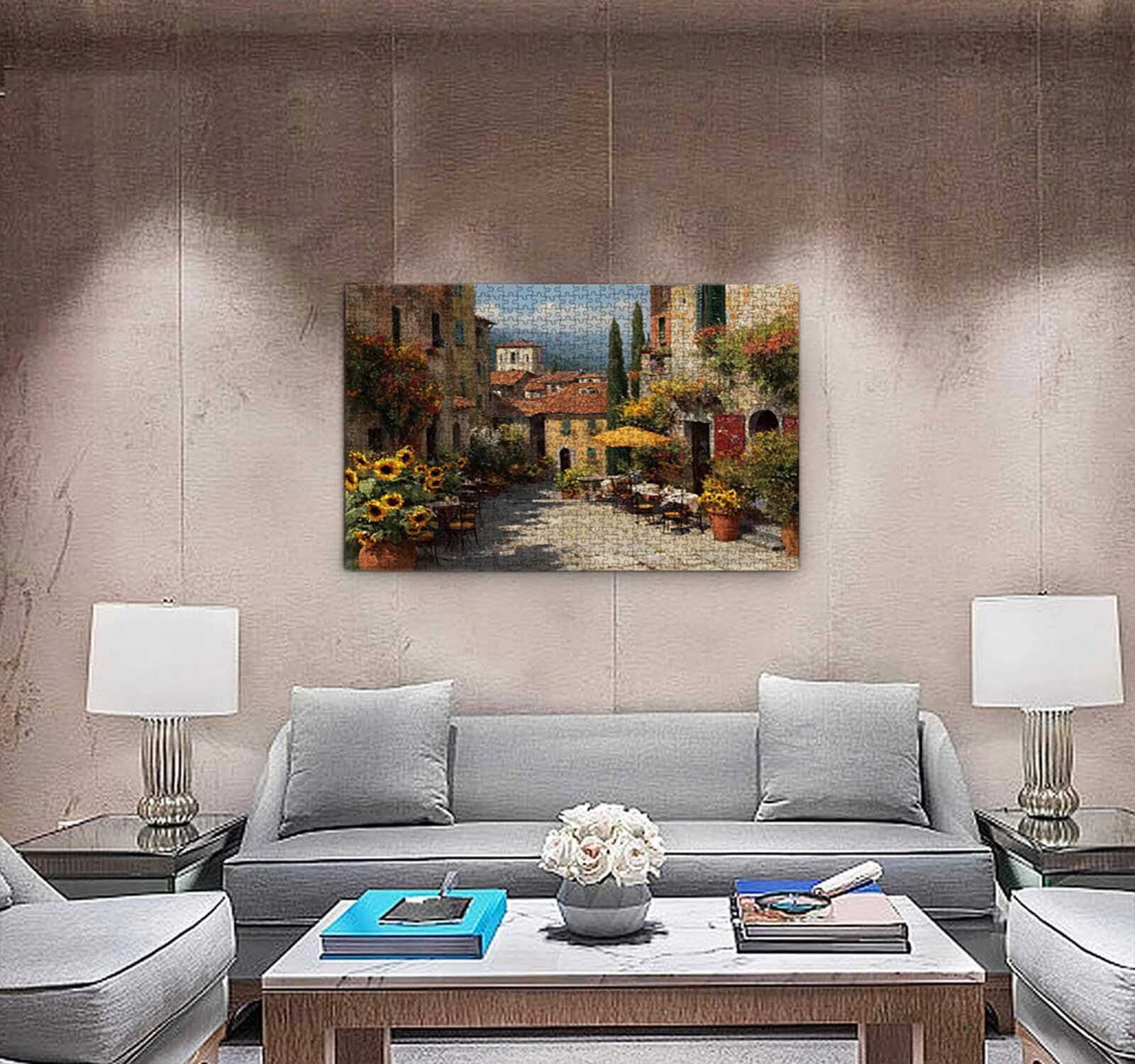R3KH-433 puzzle ogrodowe, słoneczniki, 6000 elementów, puzzle dla dorosłych, nastolatków, do aktywności w domu, trudne gry rodzinne, klasyczne puzzle jako prezent i dekoracja ścienna
