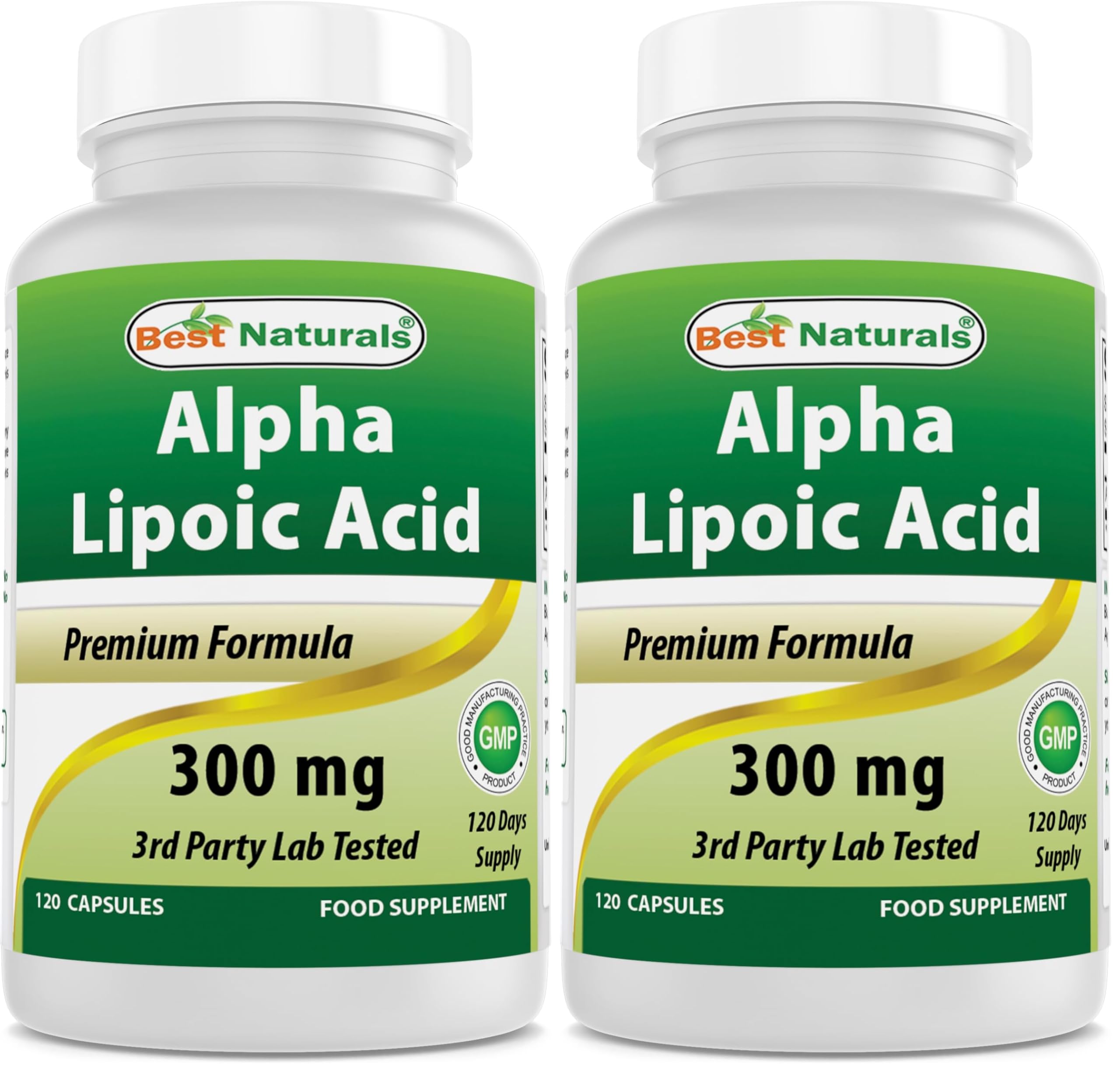 Best Naturals Alpha Lipoic Acid 300 mg 120 Capsules (Pack of 2) 120 Count (Pack of 2)