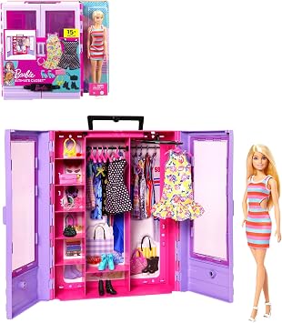 Mattel HJL66 Barbie Fashionistas Ultimate Closet, Include Doll and Wardrobe Accessories, Create Various Stylish Outfits, Dress-able Doll, Ages 3 and Up