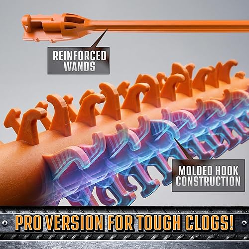 Miniatura 4 de FlexiSnake Pro Drain Weasel - Limpiador de serpientes para fregadero con nueva punta moldeada, 18 pulgadas, herramienta para eliminar obstrucciones