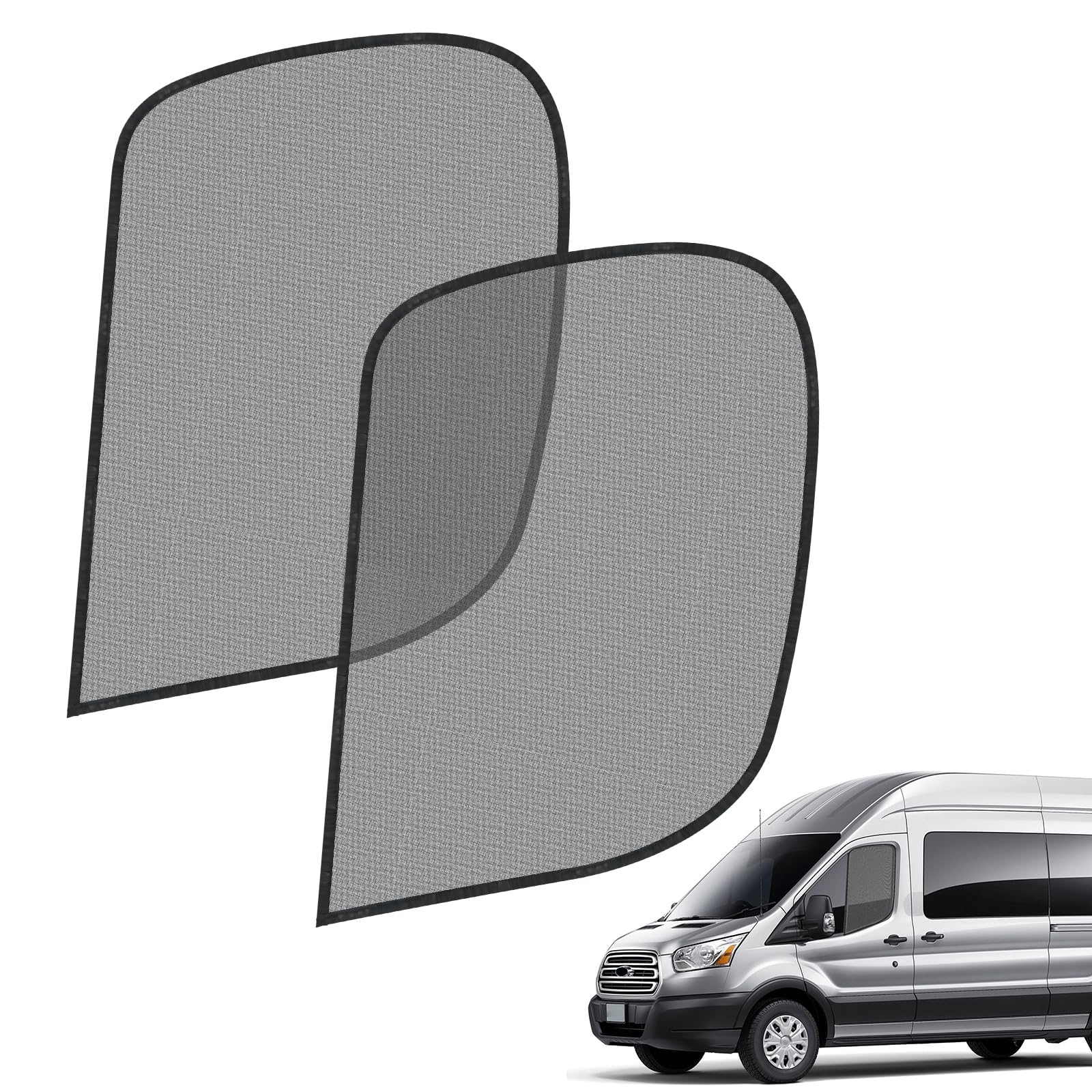 Insektenschutzgitter Kompatibel für Ford Transit MK8/MK9 2015-2024 Medium/High Roof, Magnetisches Insektennetz für Vordertüren (Paar) 2 Stück, Moskitonetze Atmungsaktiv Insekten für Outdoor Camping