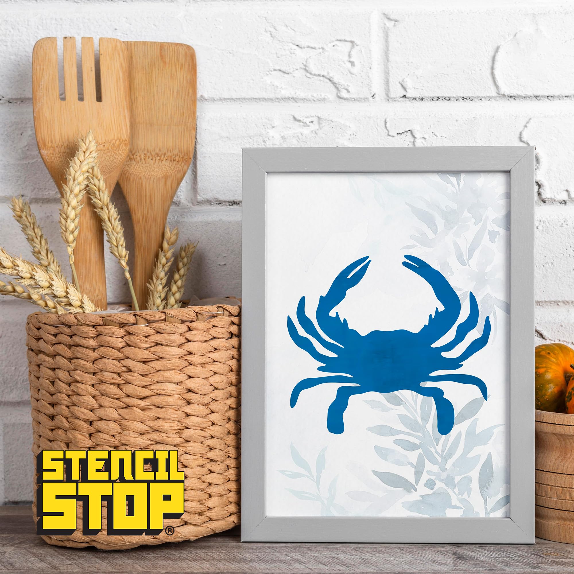 Stencil Stop Maryland Krab Logo Szablon wielokrotnego użytku do projektów DIY Malowanie Rysunek Rzemiosło Mylar Plastik 14 mil (24 x 21,3 cala)