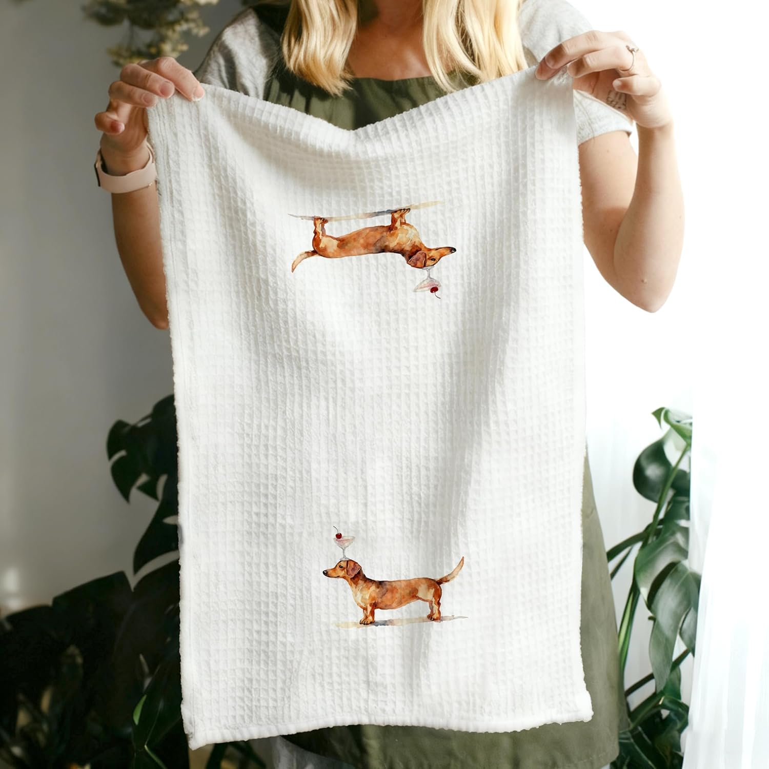 efgthyjdh072 Funny Cocktail Dachshund Kitchen Towels Decorative, Dachshund Lover Gifts Hand Tea Towels for Kitchen Bar Cart, Cocktail Lover Gifts Dish Towel Dishcloth, 16x24 Inch - Image 6