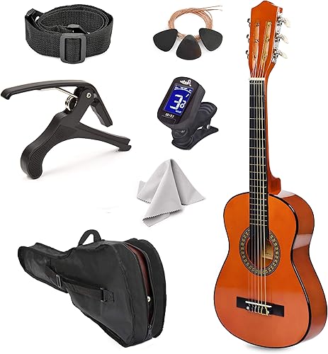 Vista 68 de Guitarra de madera de 30 pulgadas con funda y accesorios para niños, niñas y principiantes - Madera