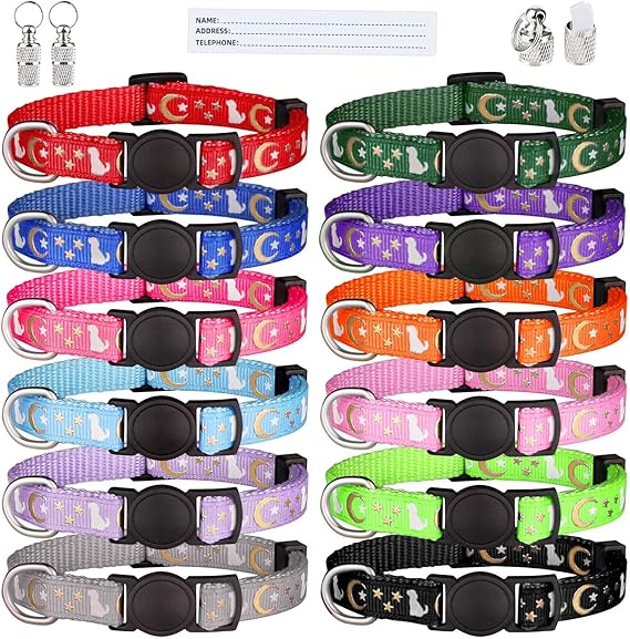 12 Welpen Halsbänder Set - Verstellbare Nylon Halsbänder Für Züchter