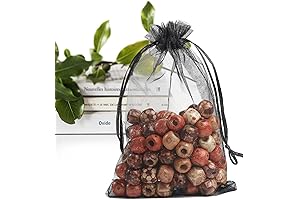 ANZNKU Black Organza Drawstring Bags (50-Pack)