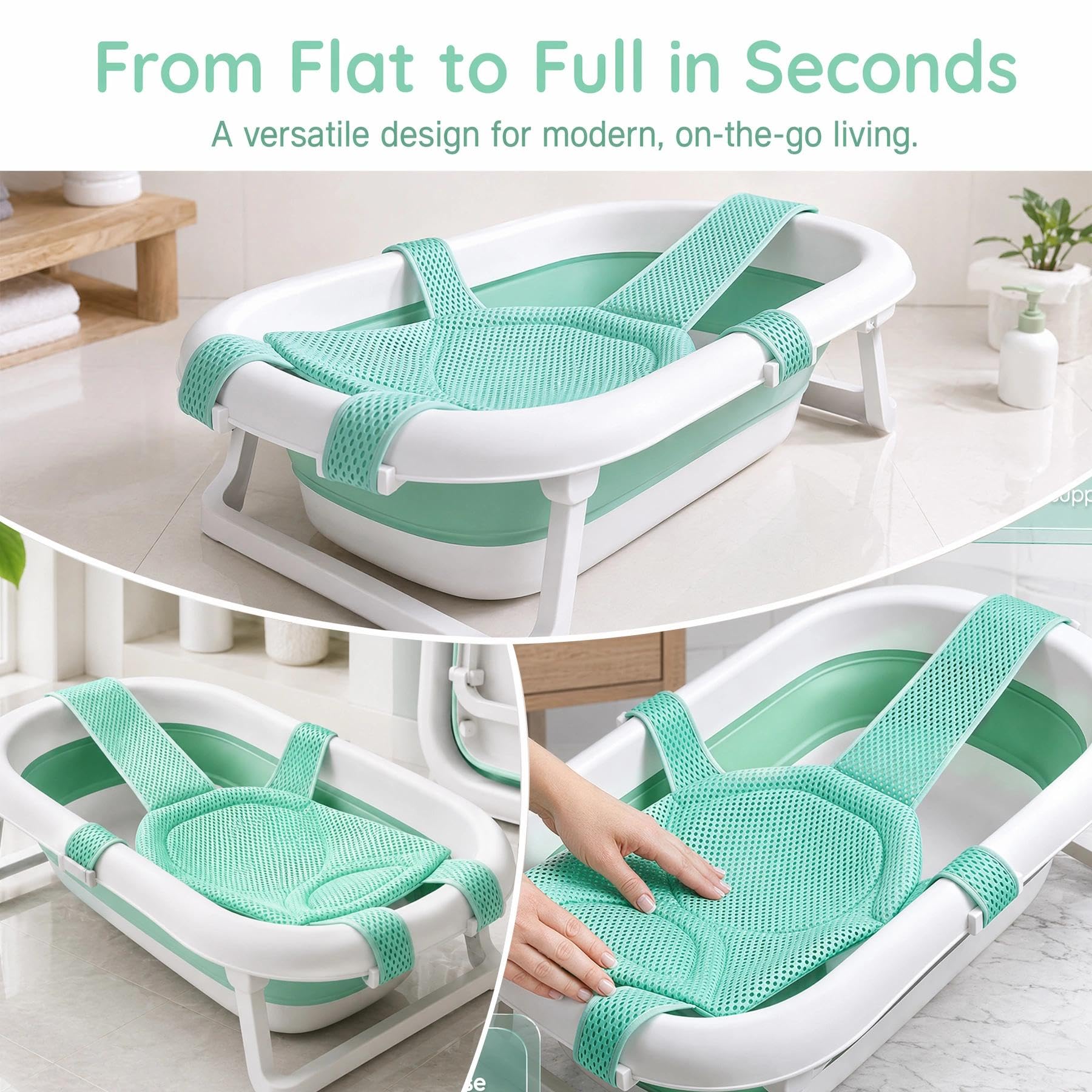 Cojín de Baño para Bebés y Recién Nacidos - Asiento de Bañera con Red de Seguridad