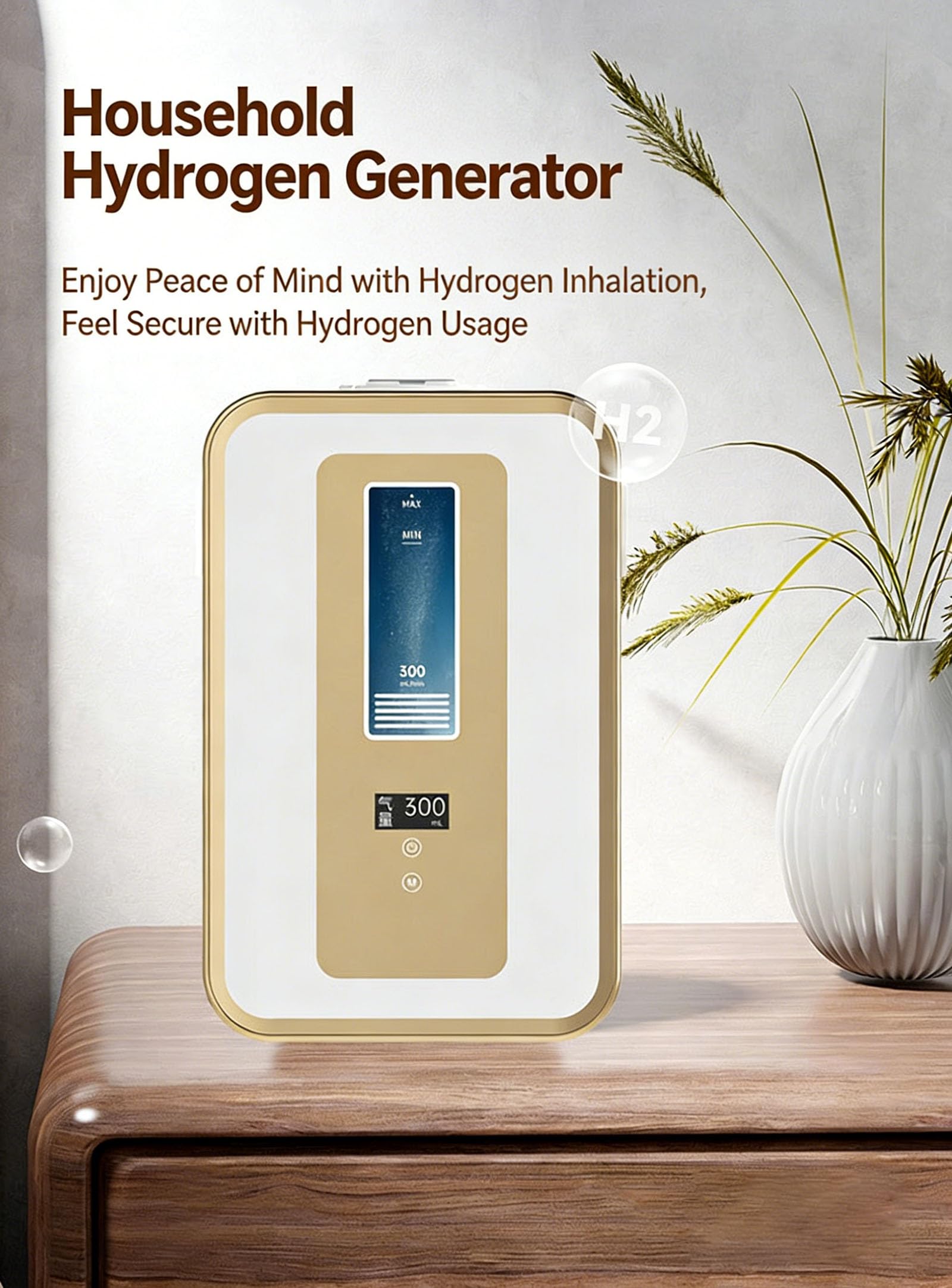 Urządzenie Do Inhalacji Wodorem O Wysokiej Czystości (99,99%), Przenośny Generator Wodoru, Jonizator Wody Wodorowej Spe, Inhalator H2 Z Separacją H2/O2, 3 Ustawienia Czasu