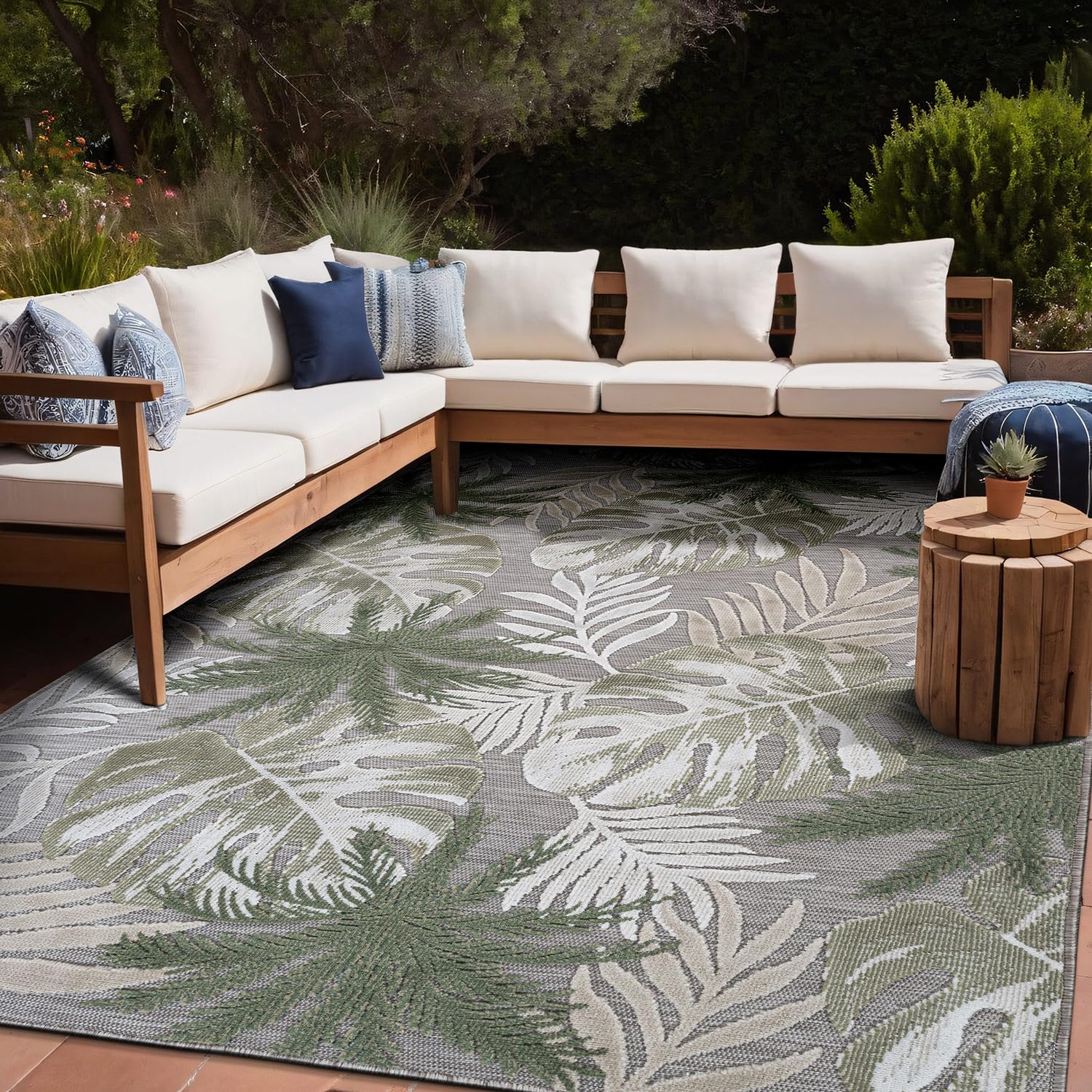 Luul Home Floral Indoor Outdoor Rugs 9x12 Large Area Rug