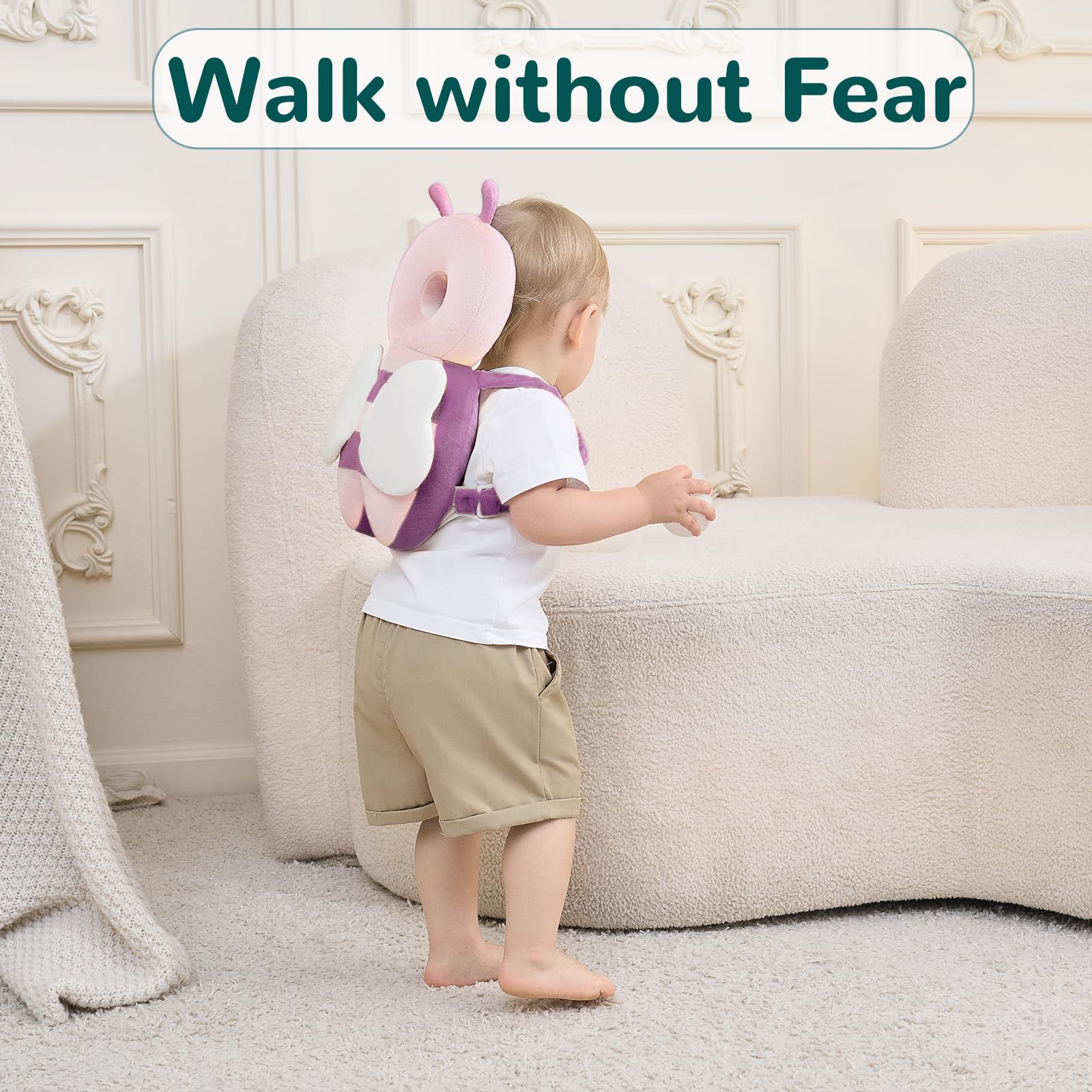 Mochila protectora de cabeza de bebé para caer, gatear y caminar, arnés esencial para niños pequeños, juguetes koalas, cascos esenciales para bebés de 0.5 a 2 años