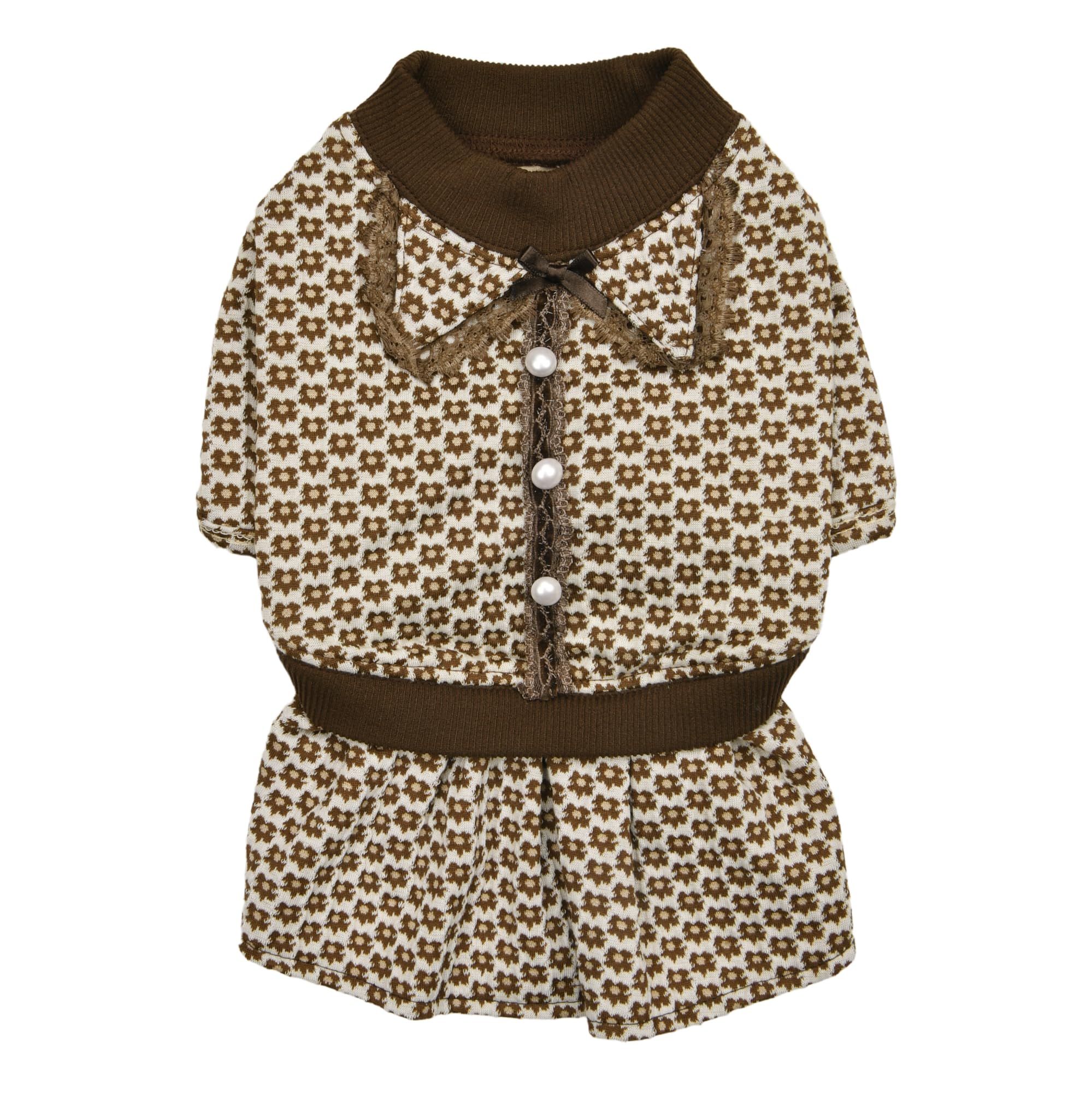 Robe fleurie pour petit chien Pinkaholic Essie Jolie marron taille M