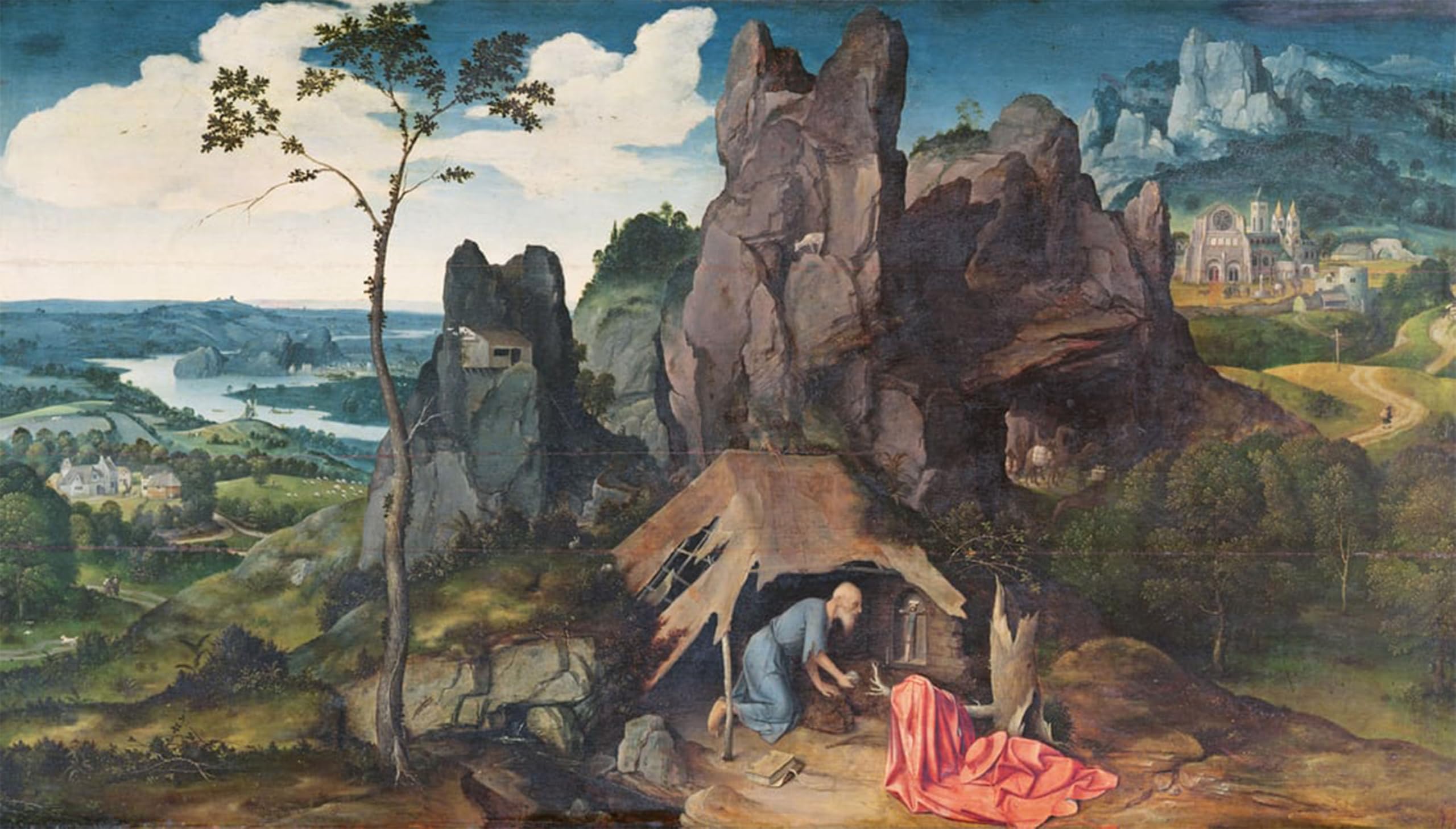 ARTXLXXBN Famous Prints Artwork Pictures Poster Painting Art in the Desert by Joachim Patinir Artwork Landscape Pictures for Home Decor 60x90cm