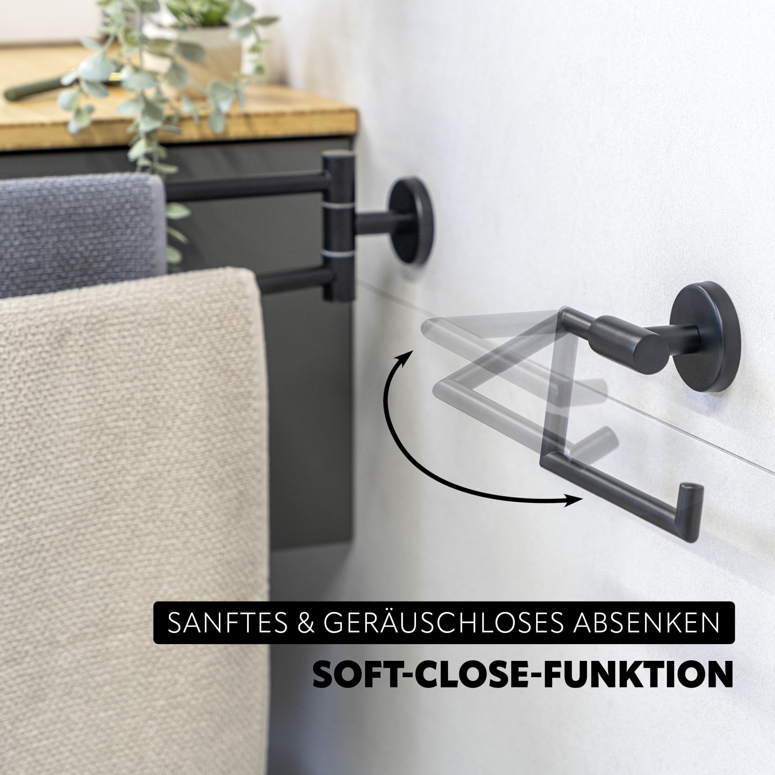 bremermann Bad-Serie Piazza Black - Badezimmer Zubehör-Set 2tlg. bestehend aus 1x Toilettenpapierhalter und 1x WC-Garnitur inkl. 1 Ersatzbürstenkopf, WC-Rollenhalter, aus Edelstahl schwarz