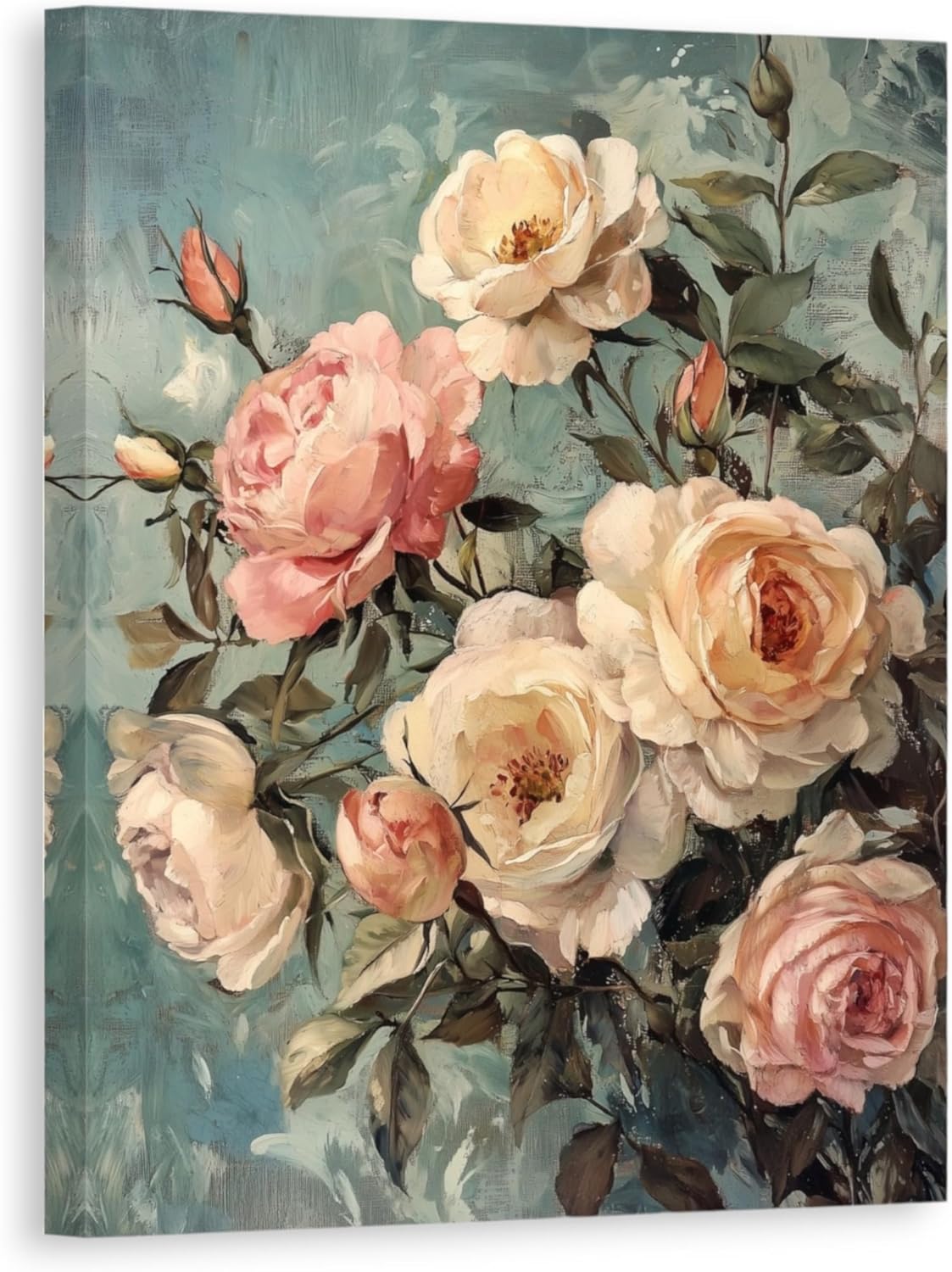 MAISON MUTED Canvas Wall Art - 16x20 Inch Vintage Floral Bouquet Wall Art Ideal for Living Room, Bedroom and Kitchen - Classic Farmhouse Wall Art (Smell Good 2)