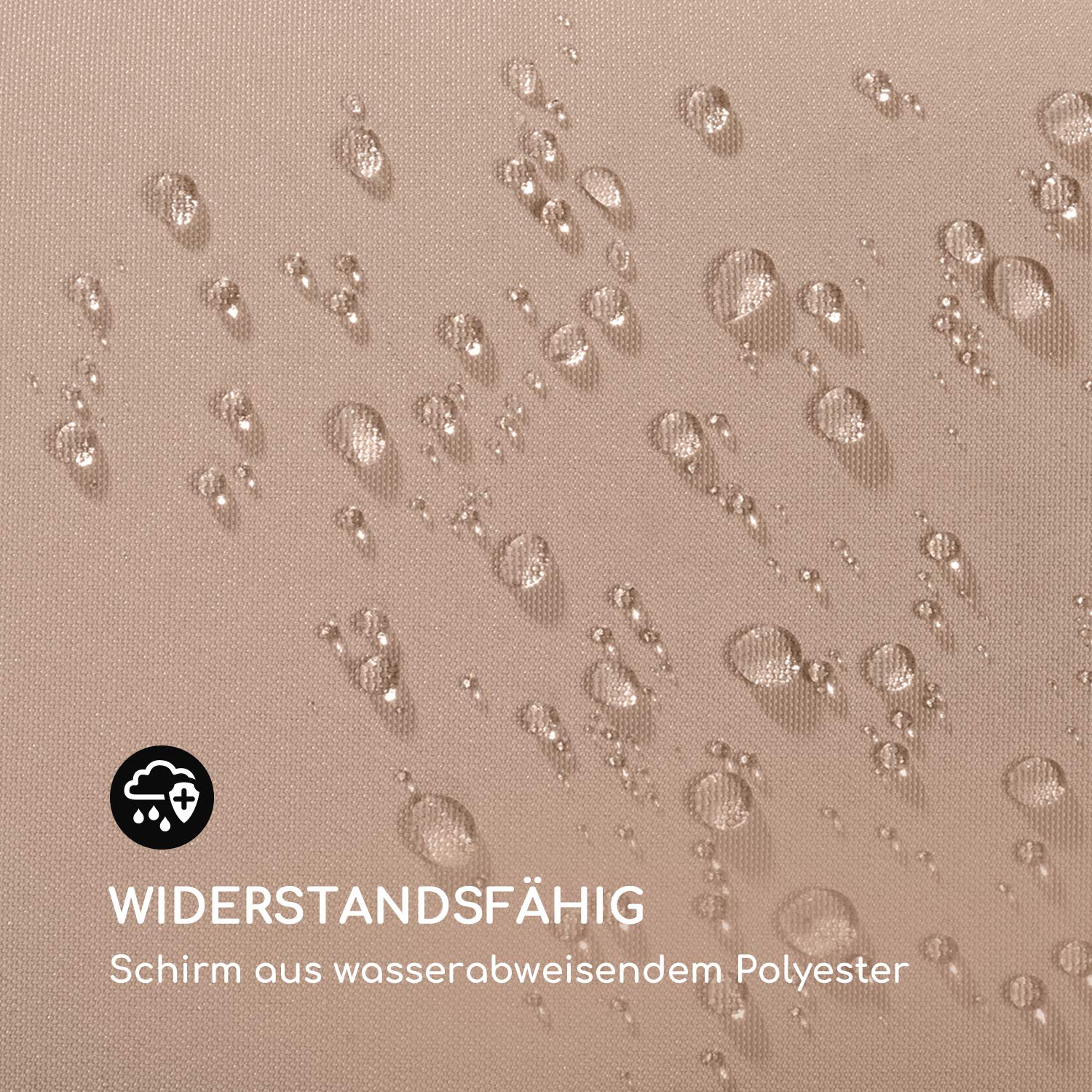 Blumfeldt Flex-Shade L parasol zonwering, oppervlakte: 130 x 180 cm, materiaal: polyester, UV-beschermingsfactor 50, aluminium poot, waterafstotend, taupe