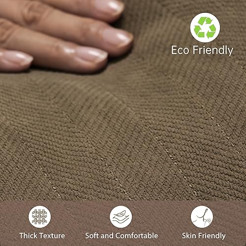 Miniatura 4 de ZWJD Juego de 2 fundas de almohada marrones de 22 x 22 pulgadas de felpilla con diseño elegante, suaves y lujosas, almohadas decorativas para sofá,