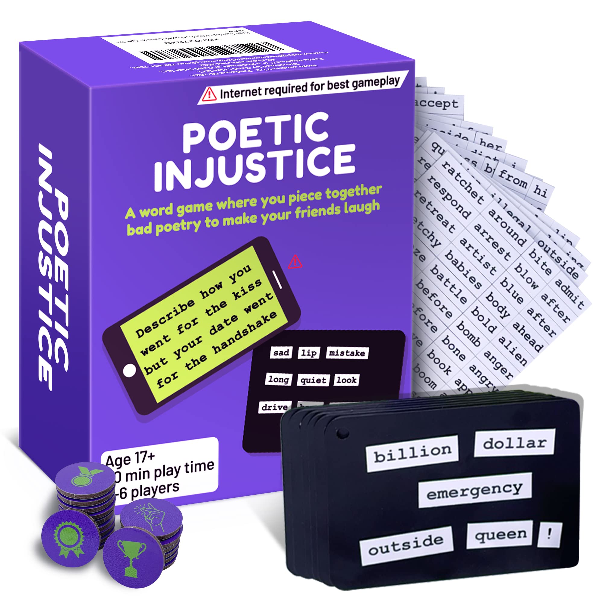 Amazon.com: Poetic Injustice - A Word Game Where You Make Bad Poetry for  Laughs - Funny Magnetic Notes Game and Fun Party Game for Ages 17+ - Family  Game Night Magnet Word