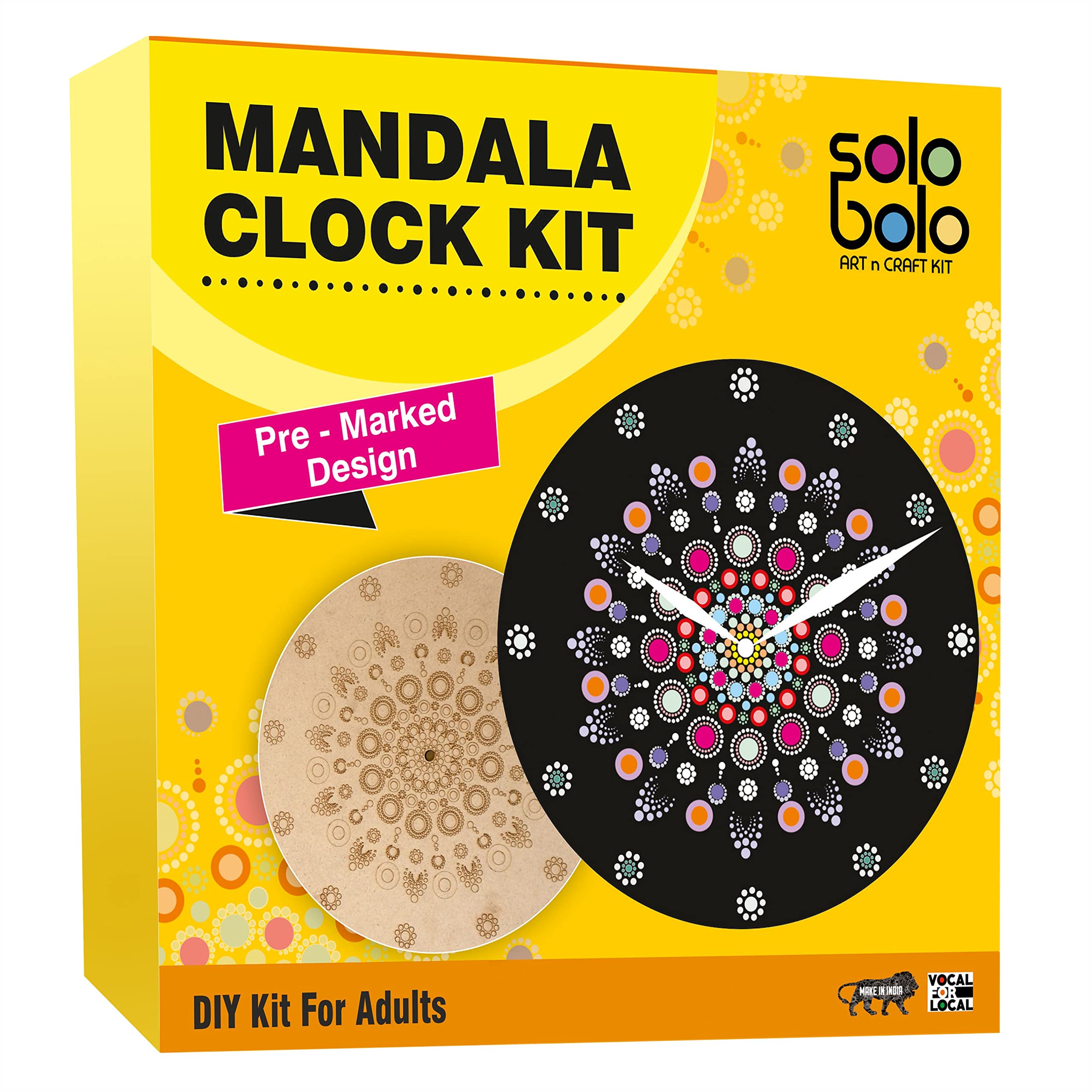 Solobolo Mandala Painting Kit, Adults|Diy Mandala Clock Kit, Home Decor|Craft Materials Mdf Cutouts, Art & Craft Kit| Gifts, Girls|Size-12 Inch Wall Clock Premarked Mdf Base, Painting - Brown (B09WKPM3WG) Amazon Price History, Amazon Price Tracker