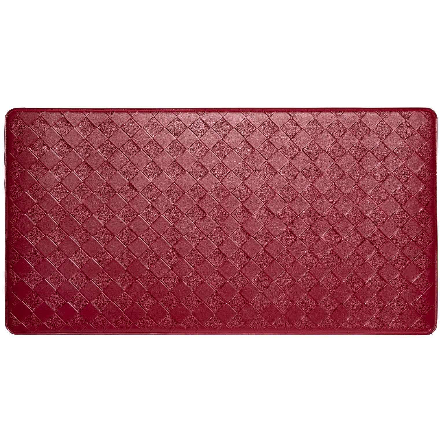 Home DynamixTrenton Solace Traditional Diamond Textured Kitchen Mat, Red, 17"x32"