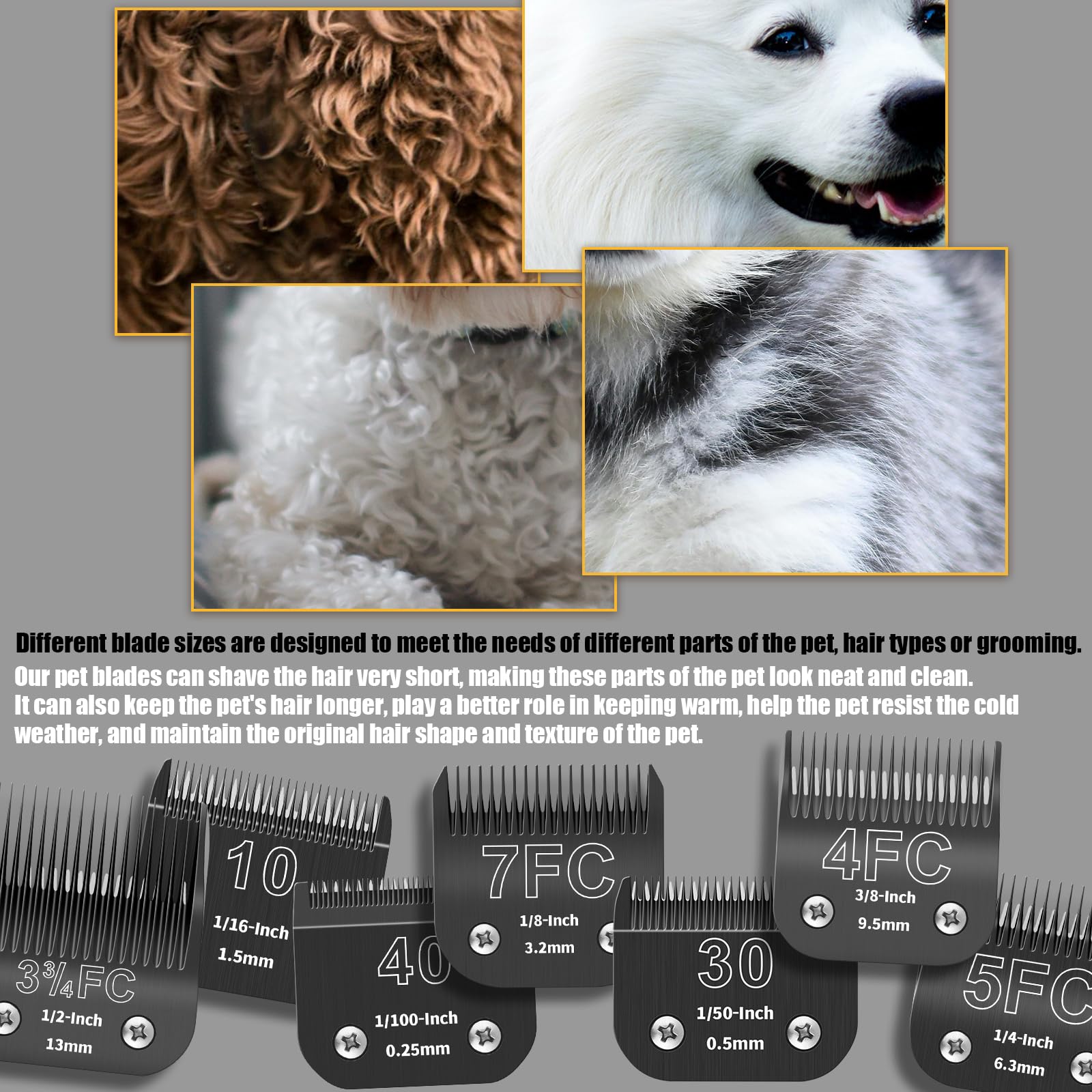 YAZIYIR 7-Pack Detachable Dog Grooming Steel Blades with blade case Holder- Compatible with Andis, Oster A5 - Image 3