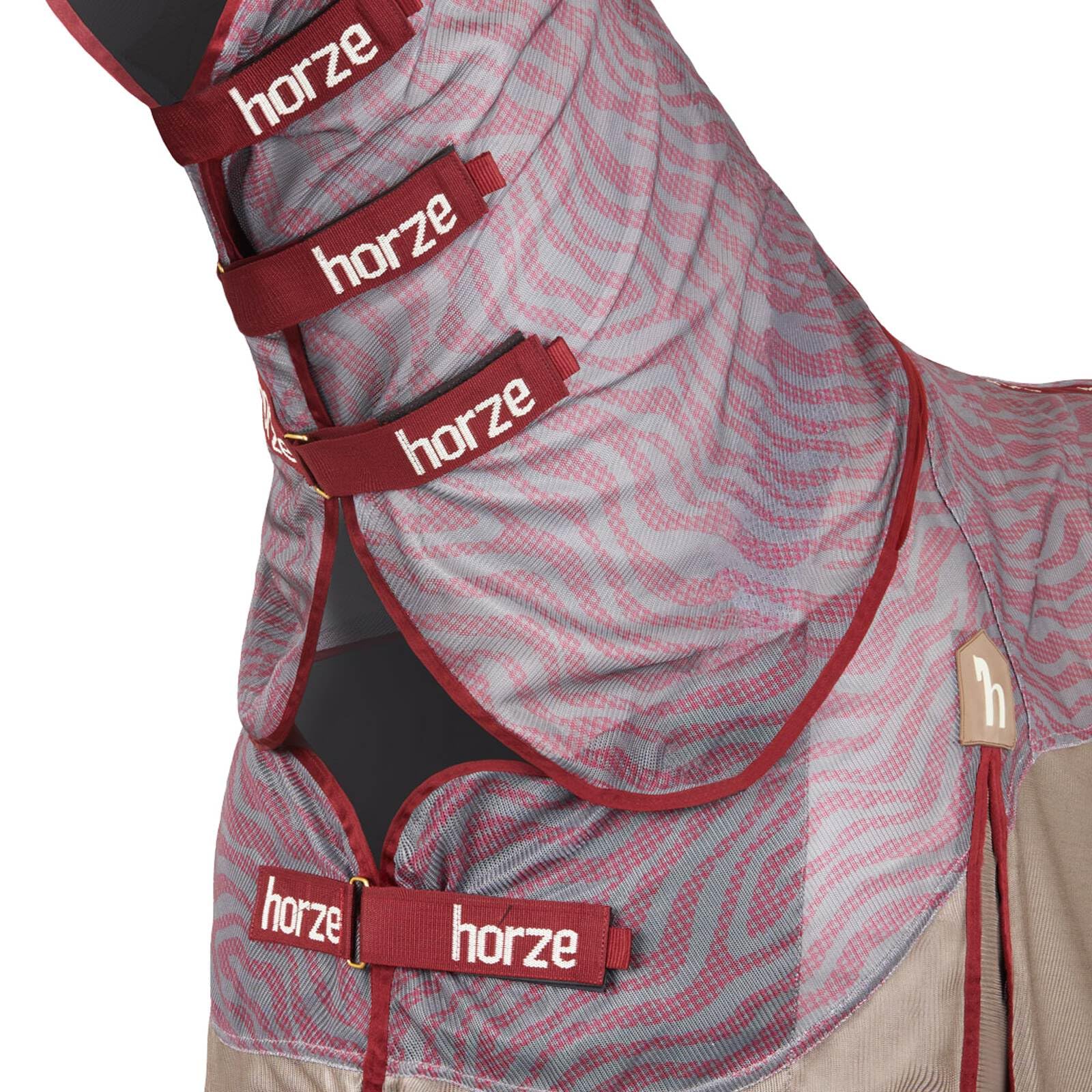 Horze Caballos Kenya - Manta antimoscas para caballos con cuello fijo